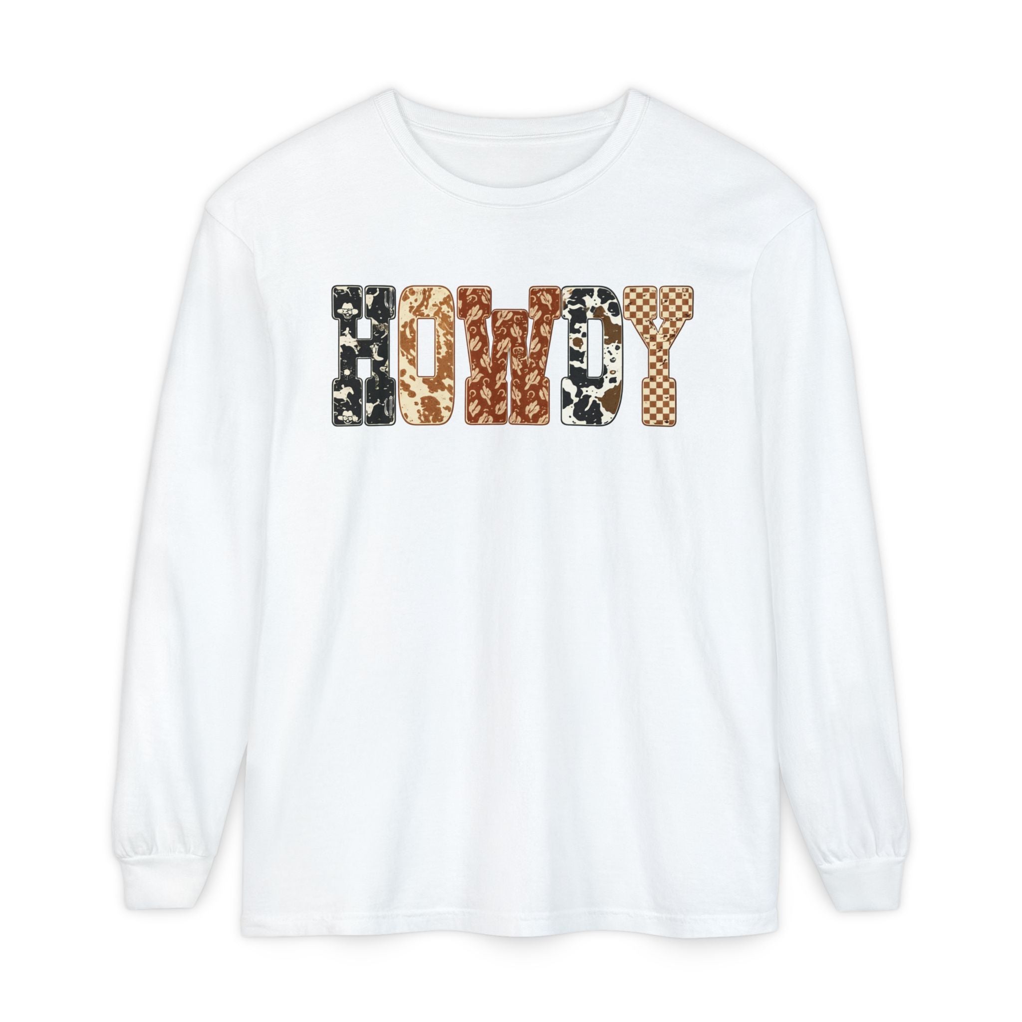 Howdy Pattern Long Sleeve Tee