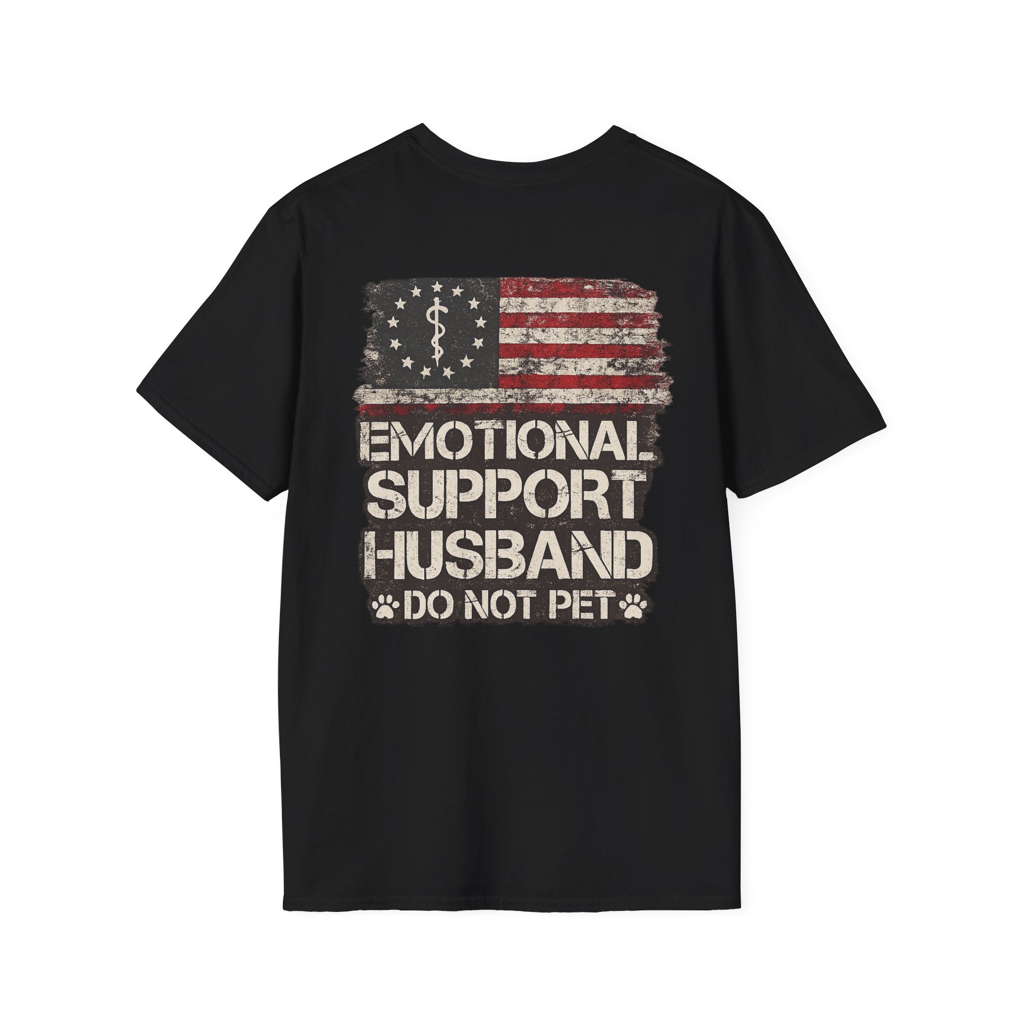 Emotional Support Husband T-Shirt — Patriotic "Do Not Pet" Graphic Tee