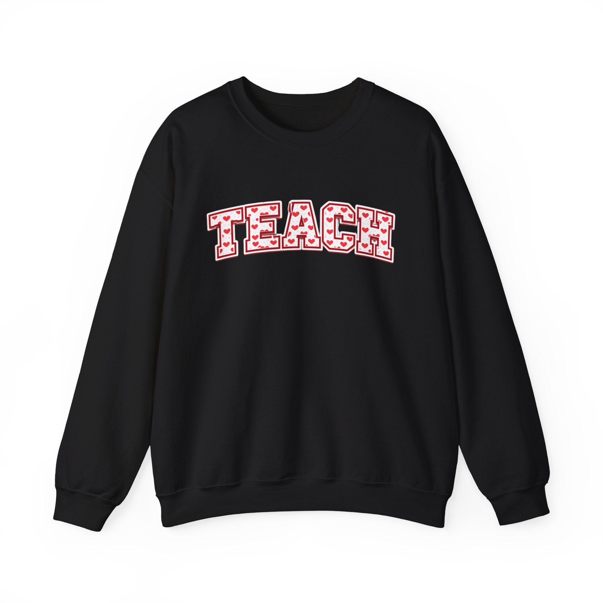 Teach Floral Crewneck Sweatshirt — 'TEACH' Pink Floral Teacher Pullover
