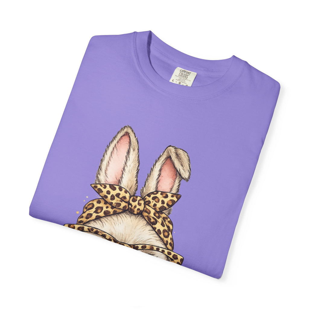 Bunny in Leopard Headband T-Shirt — Cute Vintage Rabbit Graphic Tee