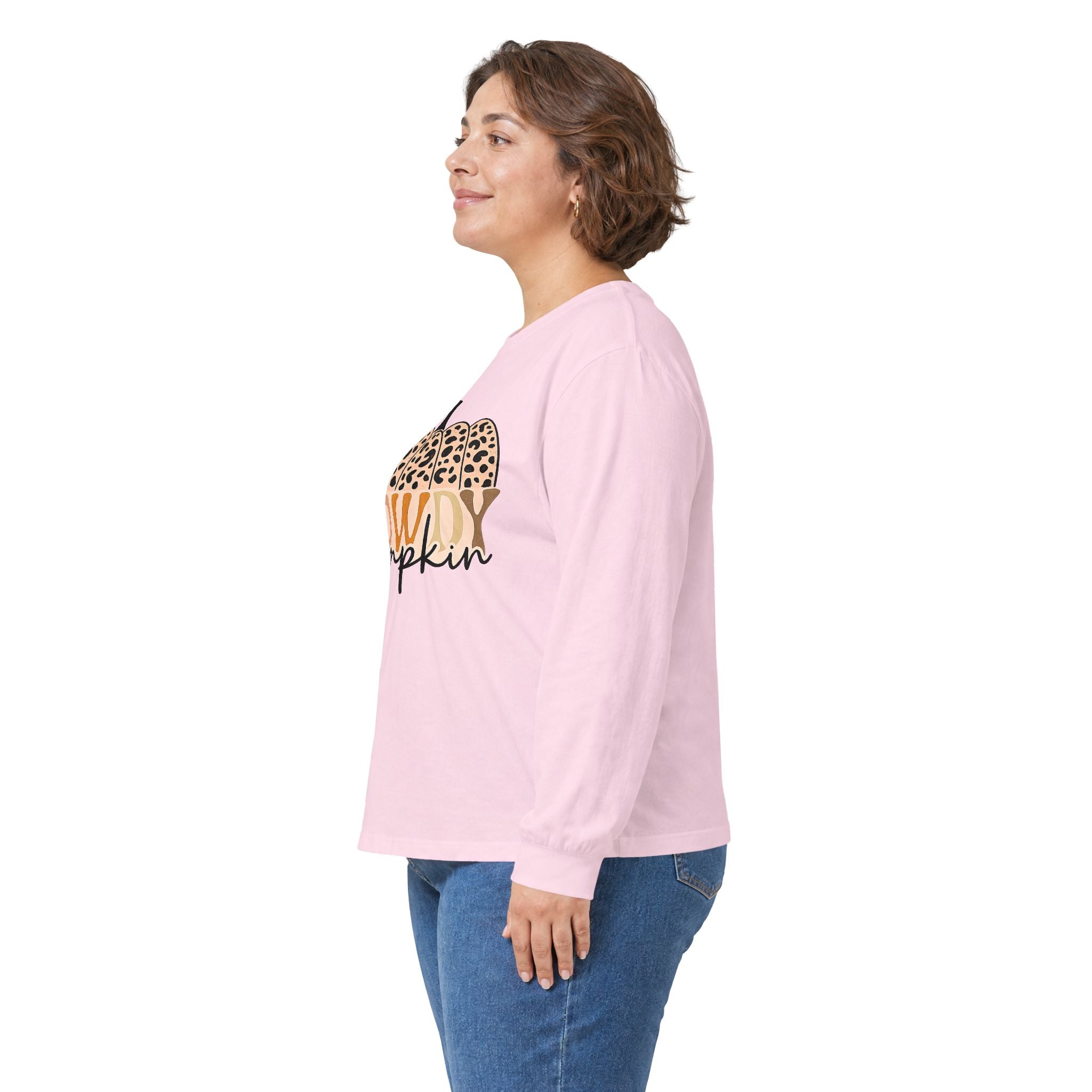 Howdy Pumpkin Long Sleeve Tee — Leopard Print Fall Graphic Shirt