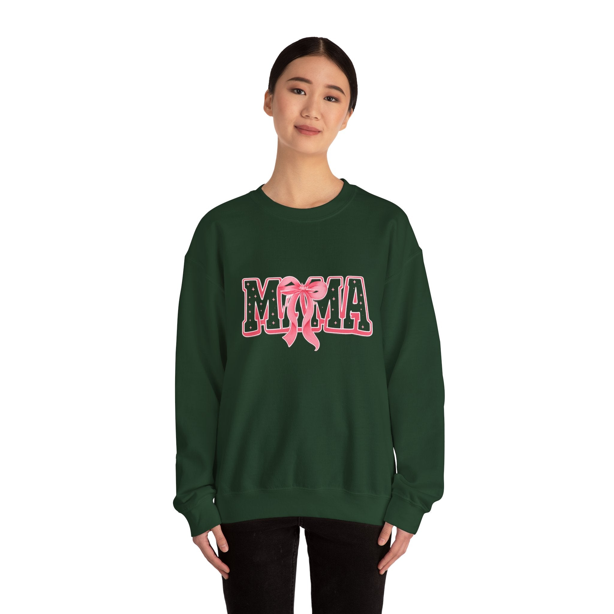 Mama Crewneck Sweatshirt — Pink Ribbon Graphic Mother's Day Pullover