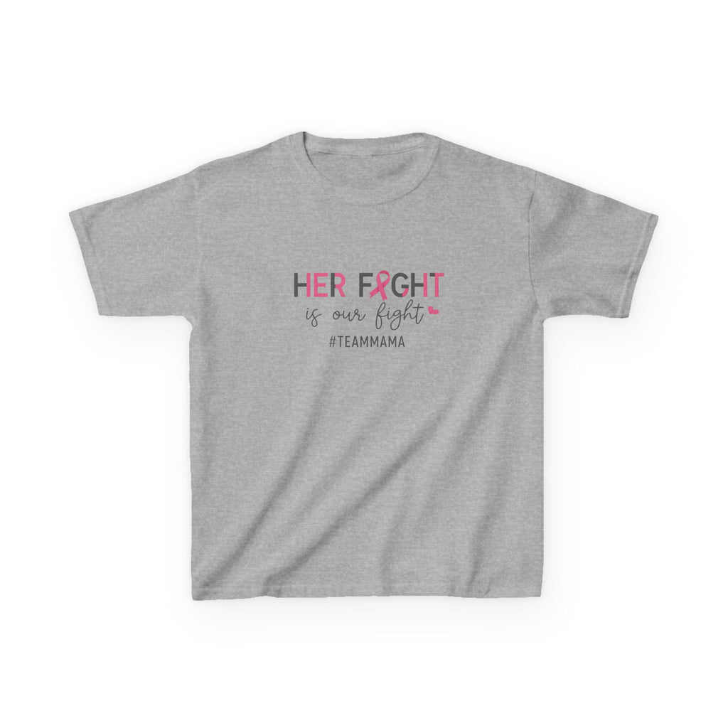 Kids Tee — "Her Fight Is Our Fight" Breast Cancer Awareness Shirt