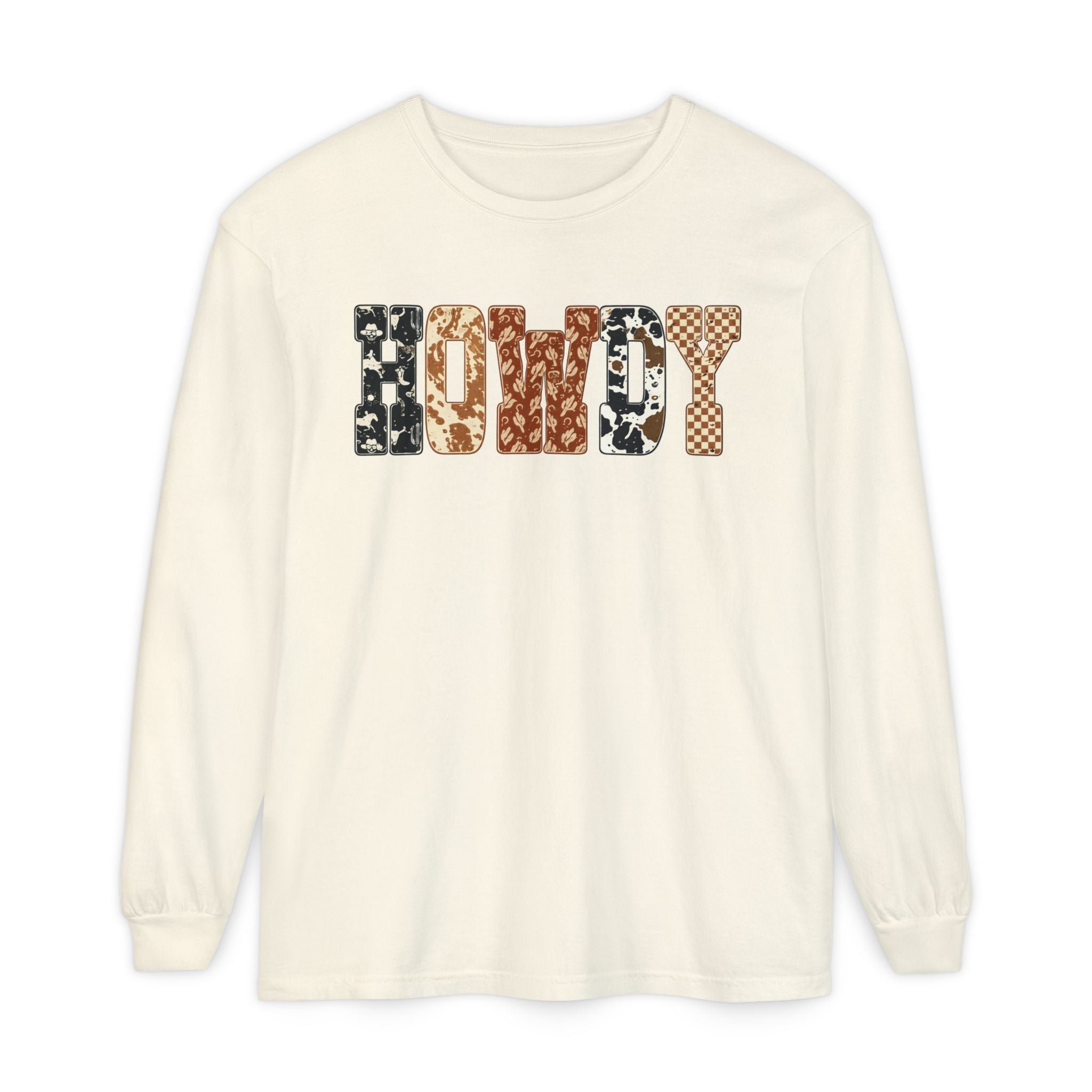 Howdy Pattern Long Sleeve Tee