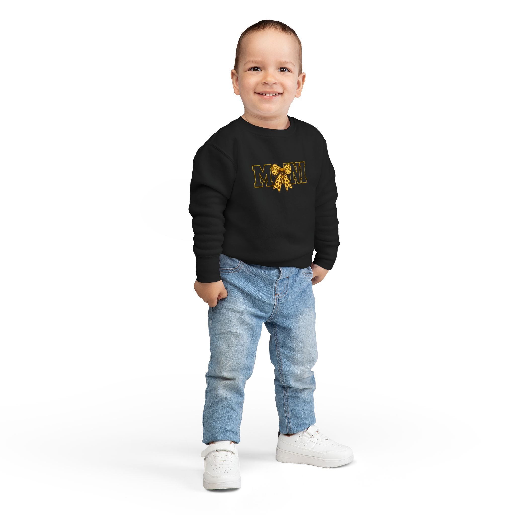 Mini Sweatshirt — 'MINI' Leopard Bow Toddler Pullover