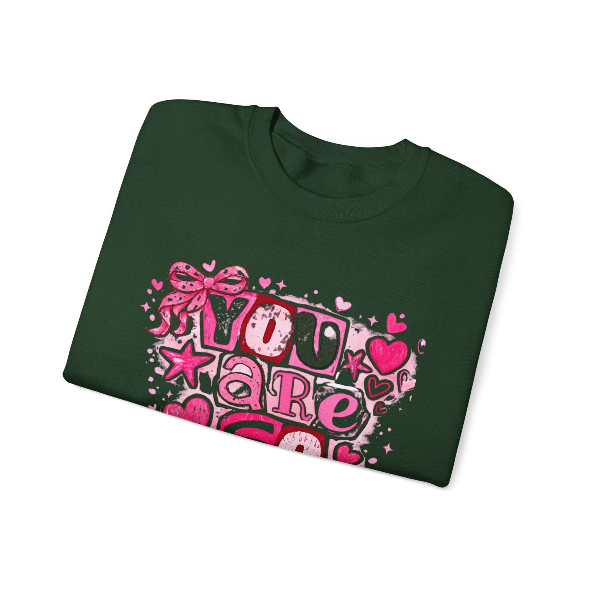 Crewneck Sweatshirt — "You Are So Loved" Christian Heart Design (John 3:16)