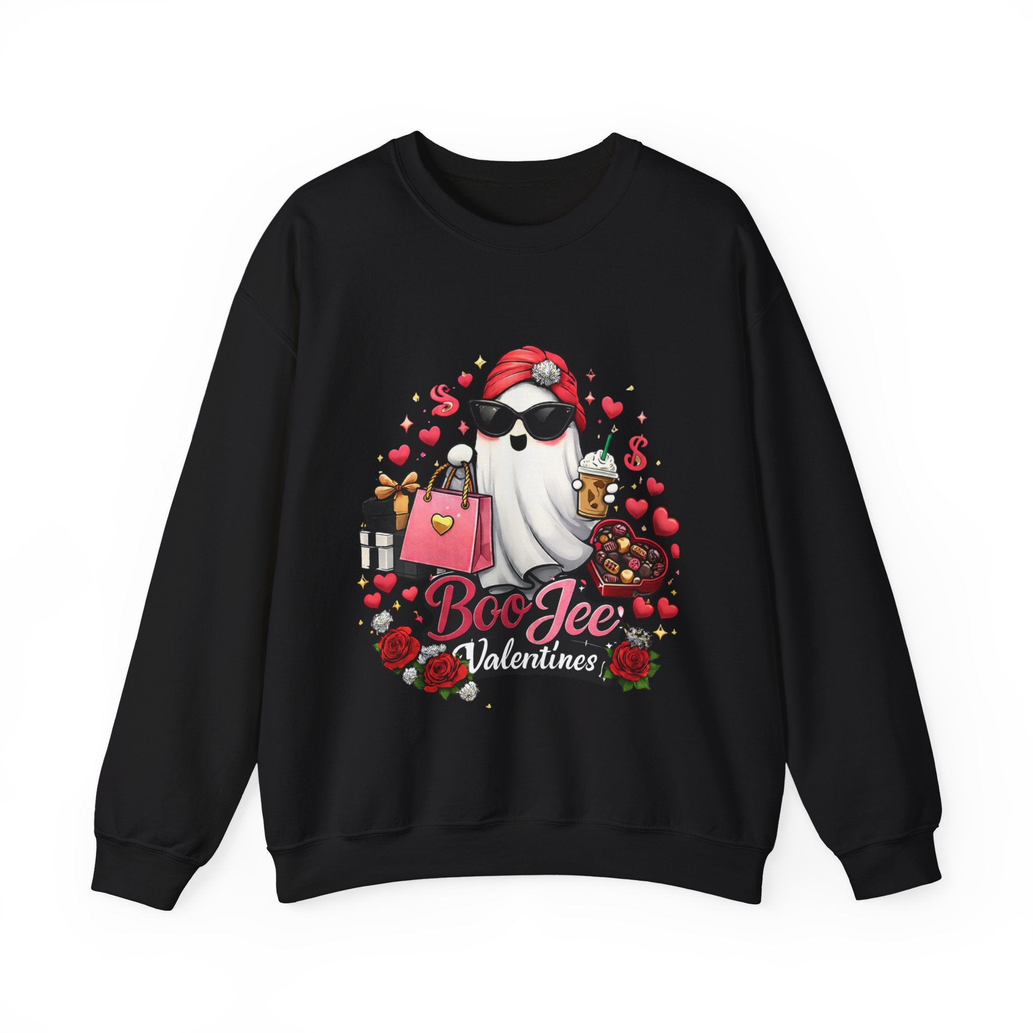 Valentine Boo Tee Sweatshirt — Cute Ghost Valentine Graphic Crewneck