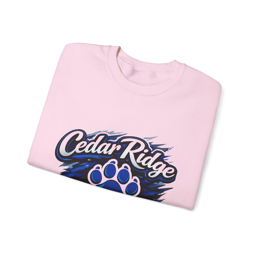 Cedar Ridge Panthers Crewneck Sweatshirt — Blue Paw School Spirit