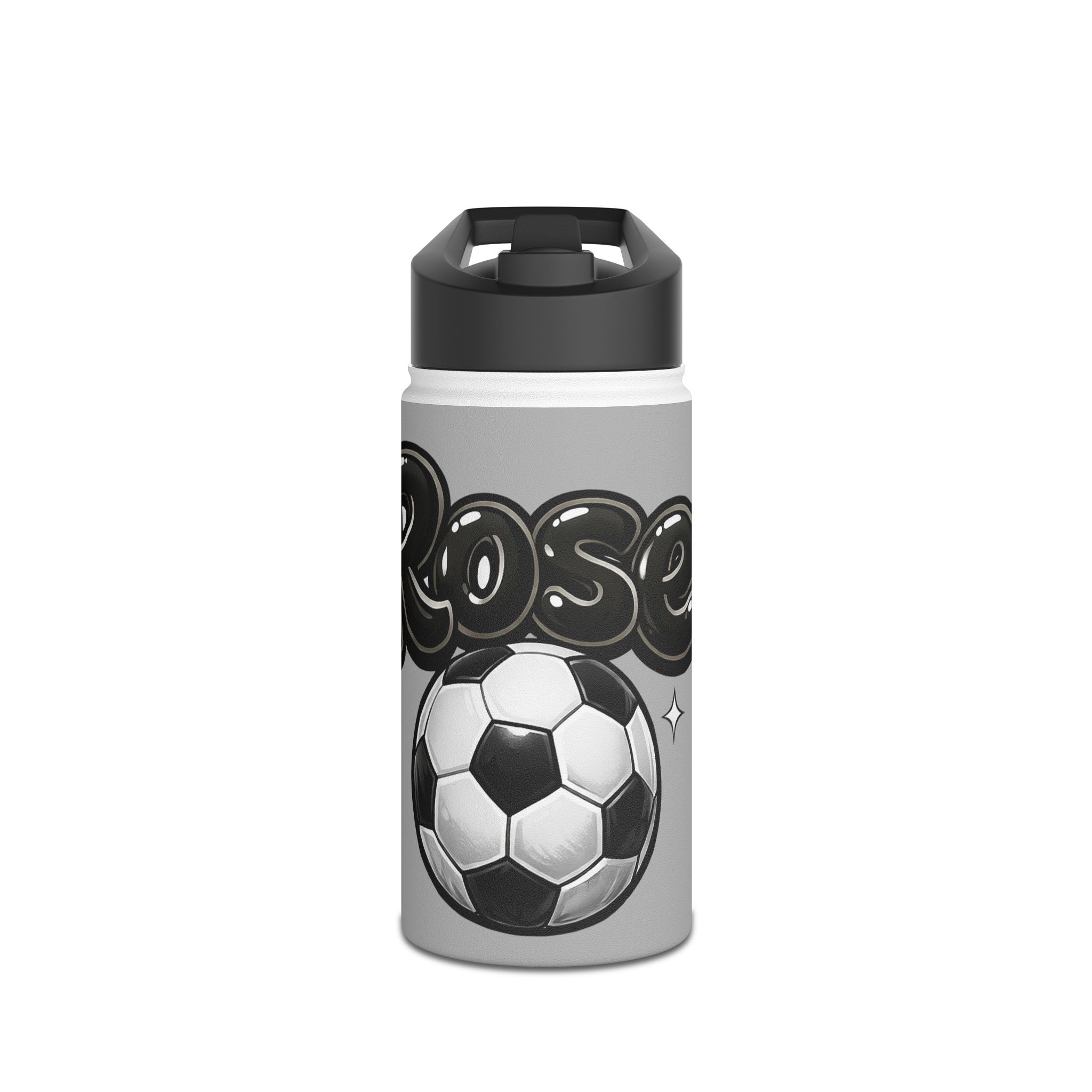 Soccer Mom Stainless Steel Water Bottle — 'Soccer' Graphic Sports Bottle