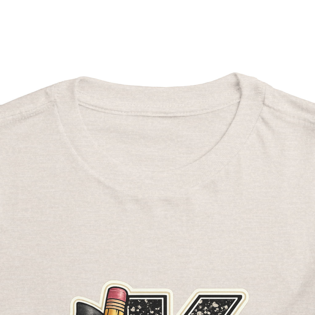 Kids' Letter K Pencil Tee — Monogram Toddler Short Sleeve Shirt