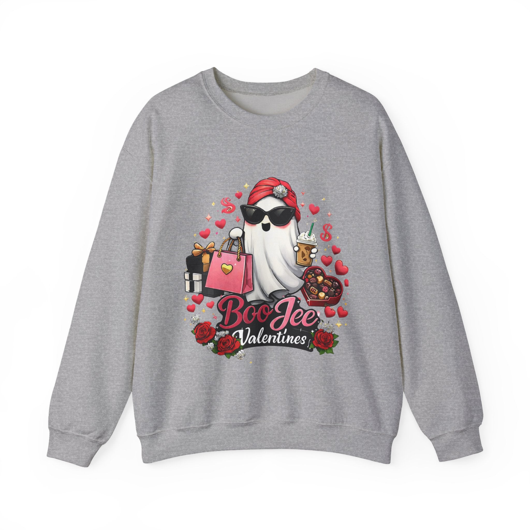 Valentine Boo Tee Sweatshirt — Cute Ghost Valentine Graphic Crewneck