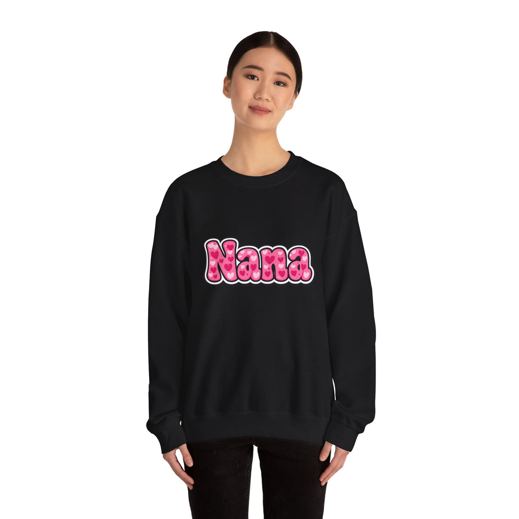 Nana Pink Bubble Text Sweatshirt — Cozy Grandma Gift