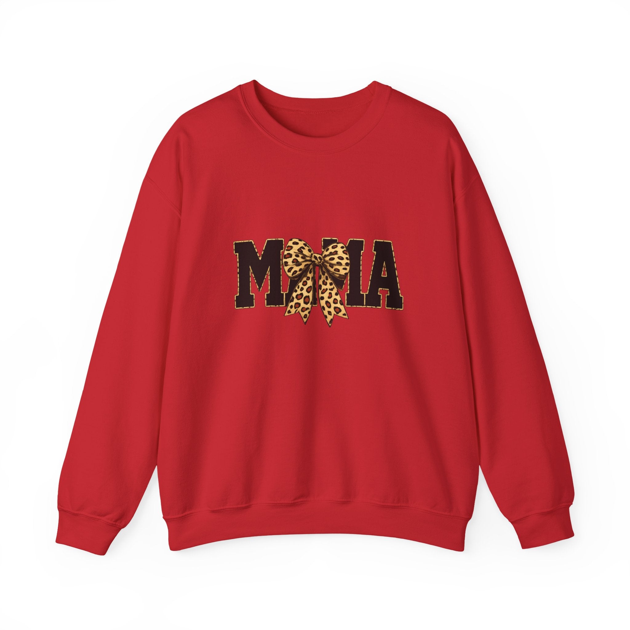Mama Leopard Bow Crewneck Sweatshirt