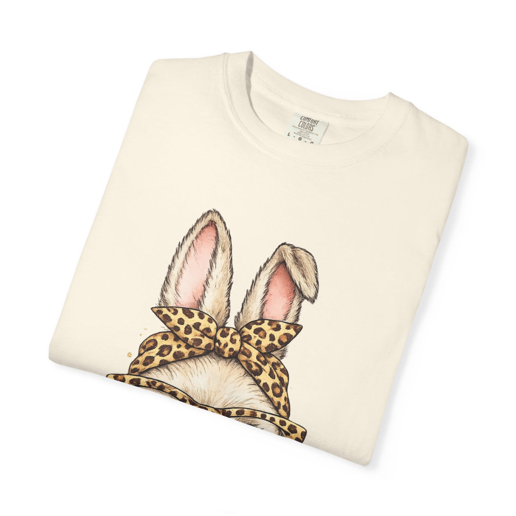 Bunny in Leopard Headband T-Shirt — Cute Vintage Rabbit Graphic Tee