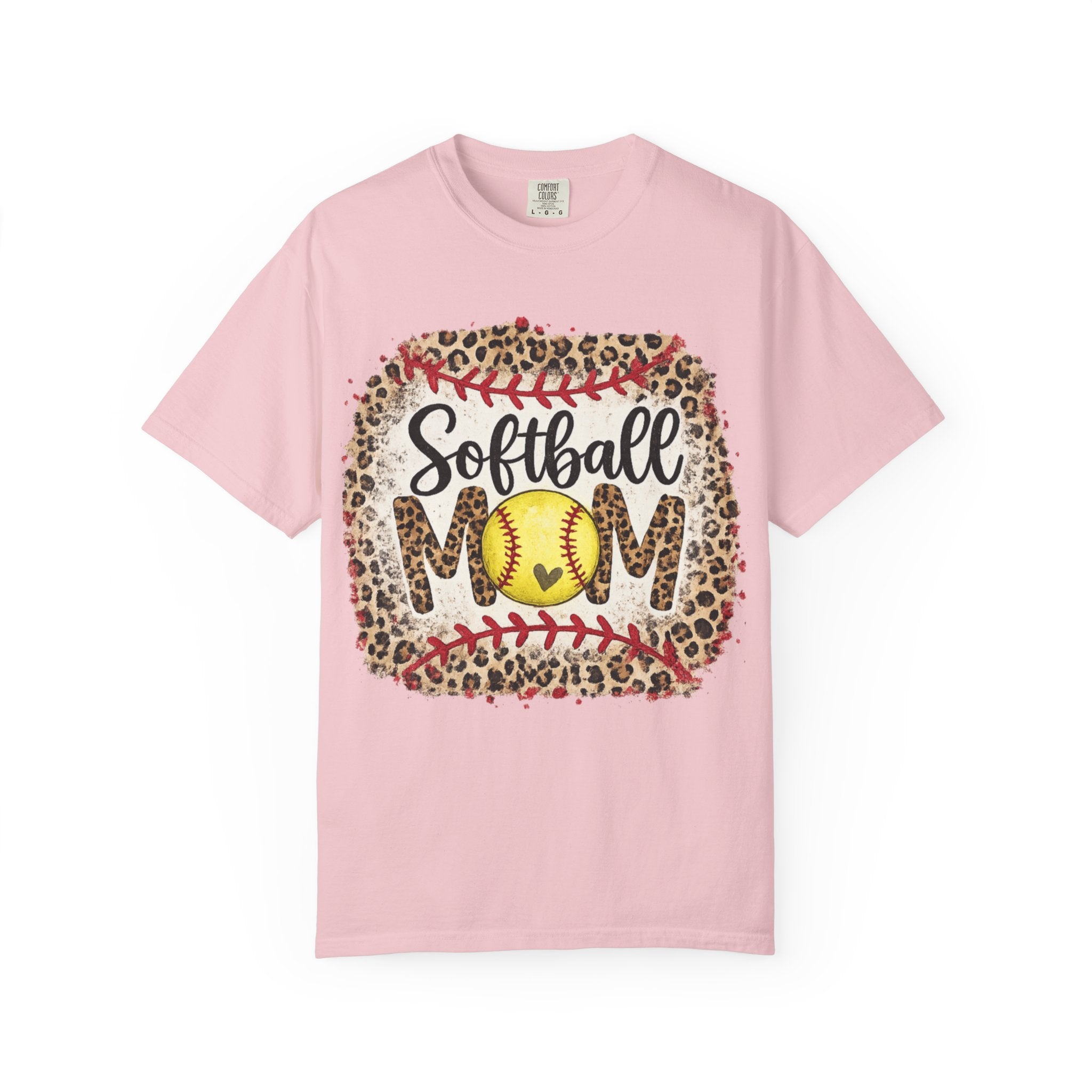 Softball Mom Leopard Graphic T-Shirt