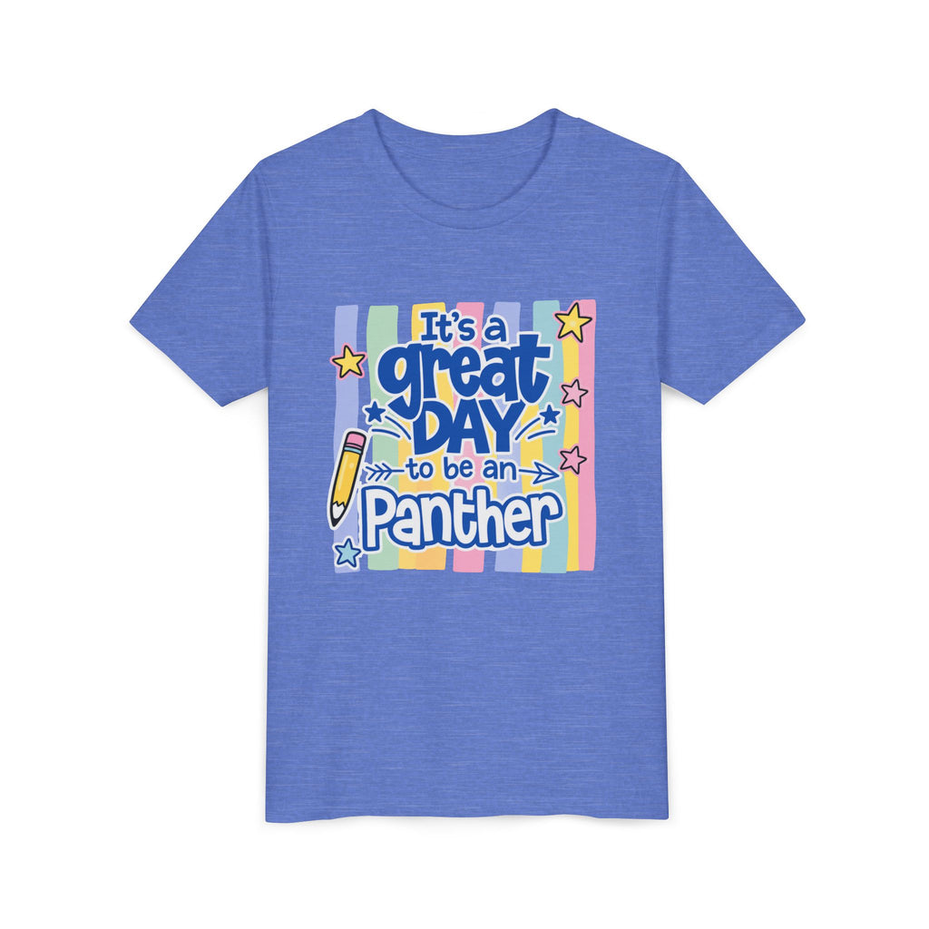Youth Tee — "It's a Great Day to Be a Panther" Colorful School Spirit Shirt
