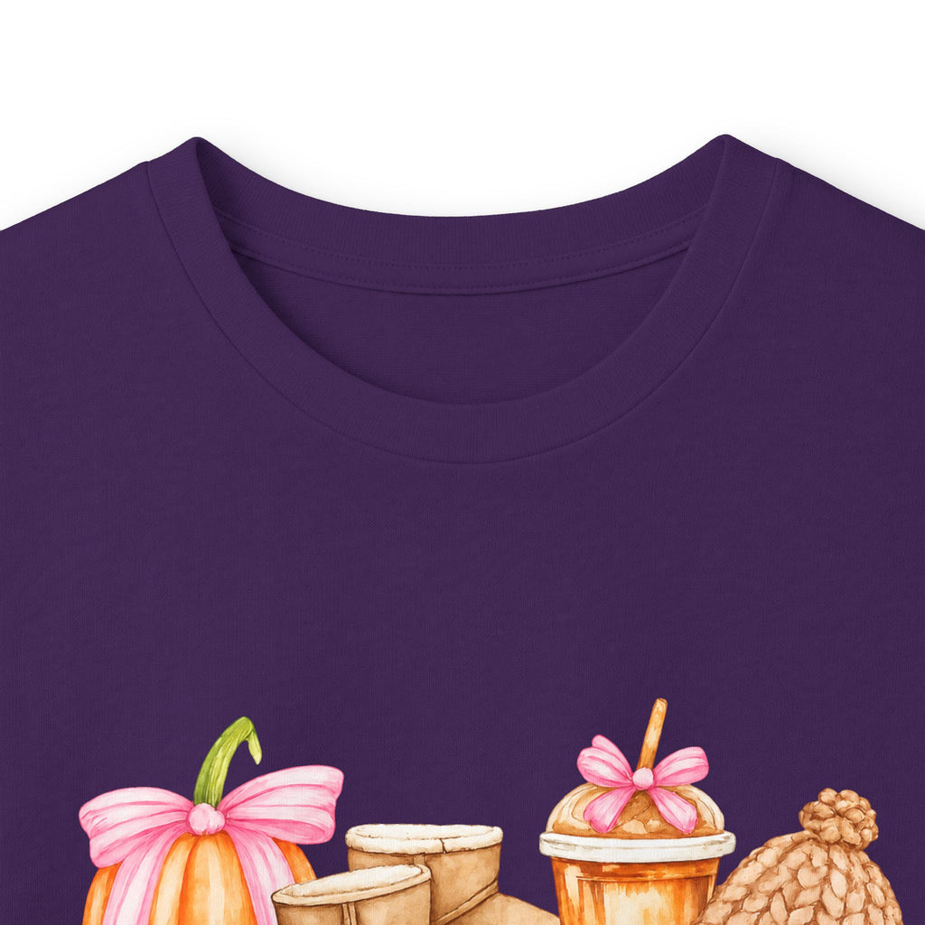Long Sleeve Tee - Watercolor Pumpkins "#fallbasics" Fall Graphic