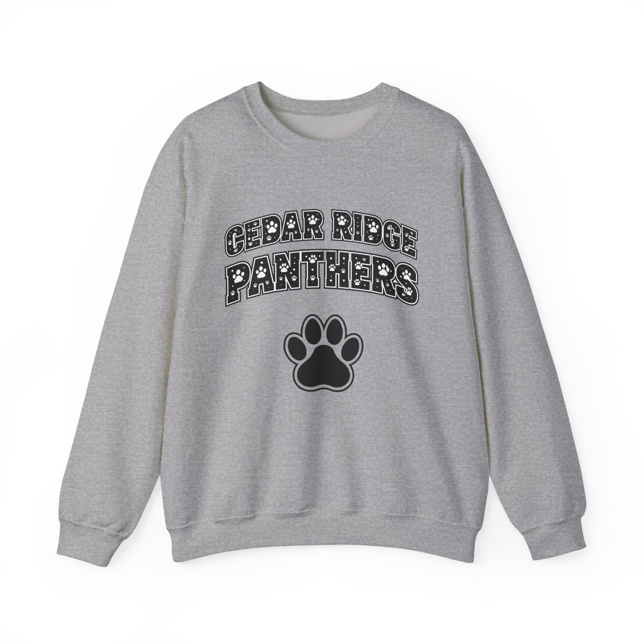 Cedar Ridge Panthers Crewneck Sweatshirt — Paw School Spirit Pullover