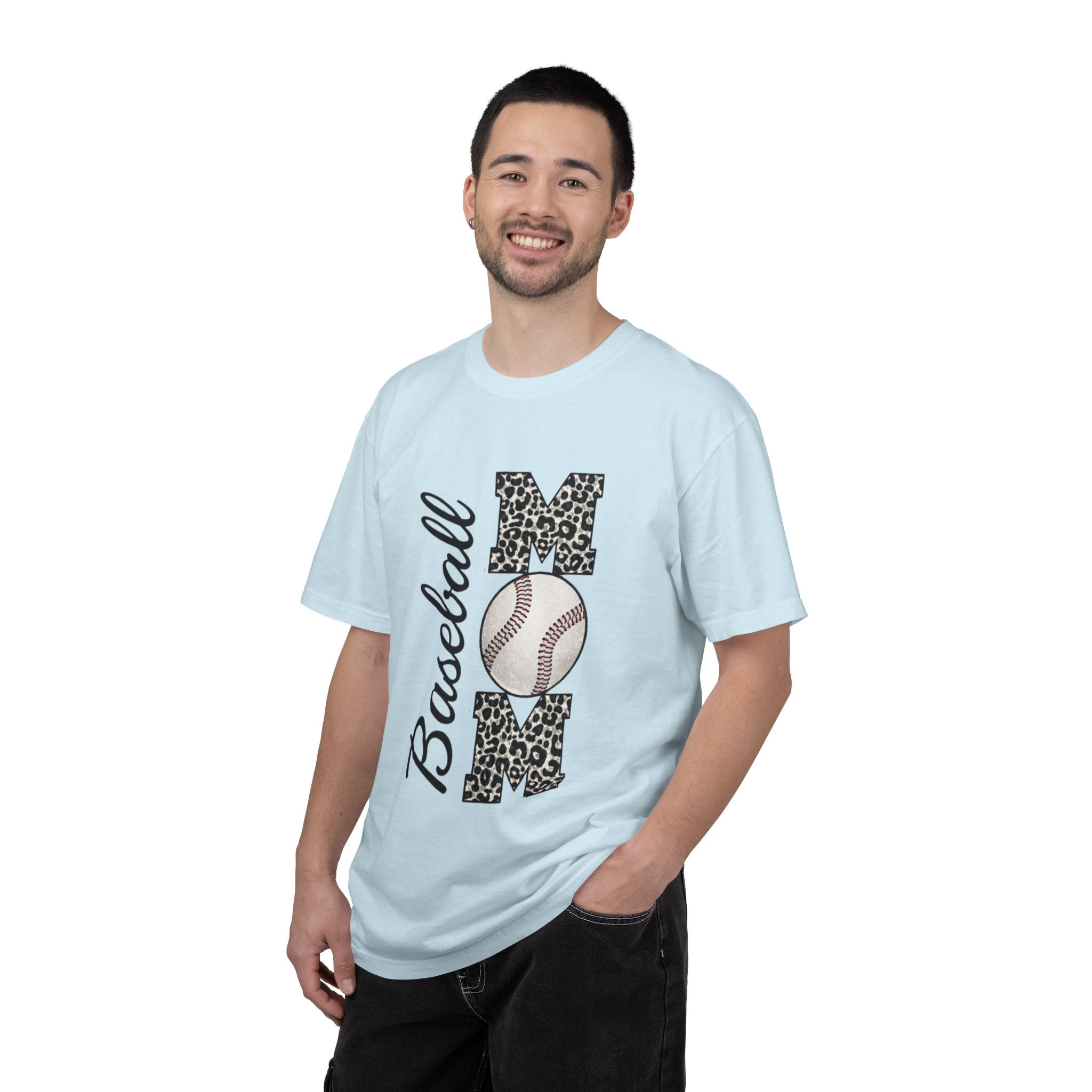 Baseball Mom Leopard Print T-Shirt — Baseball Mom Tee with Baseball Graphic