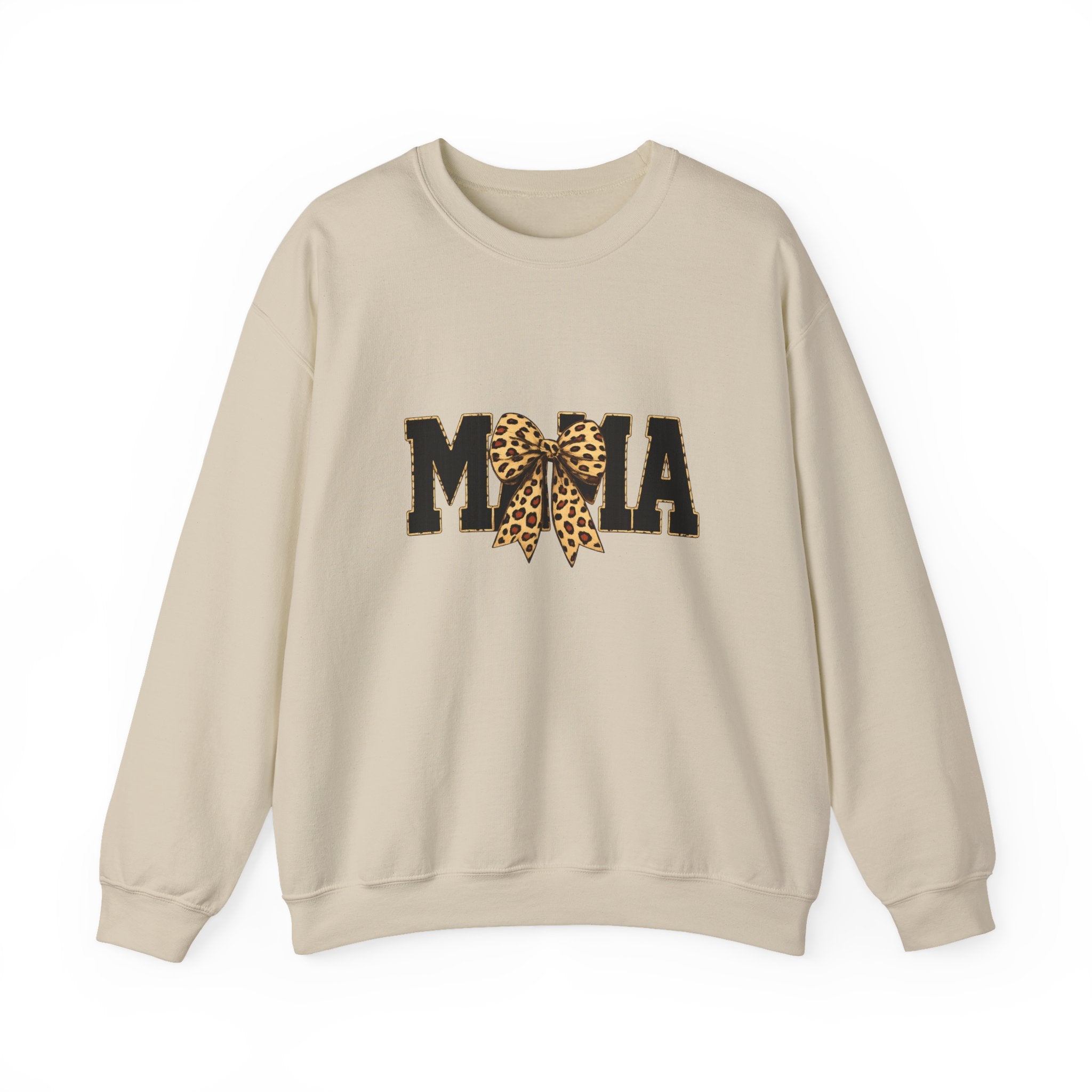 Mama Leopard Bow Crewneck Sweatshirt