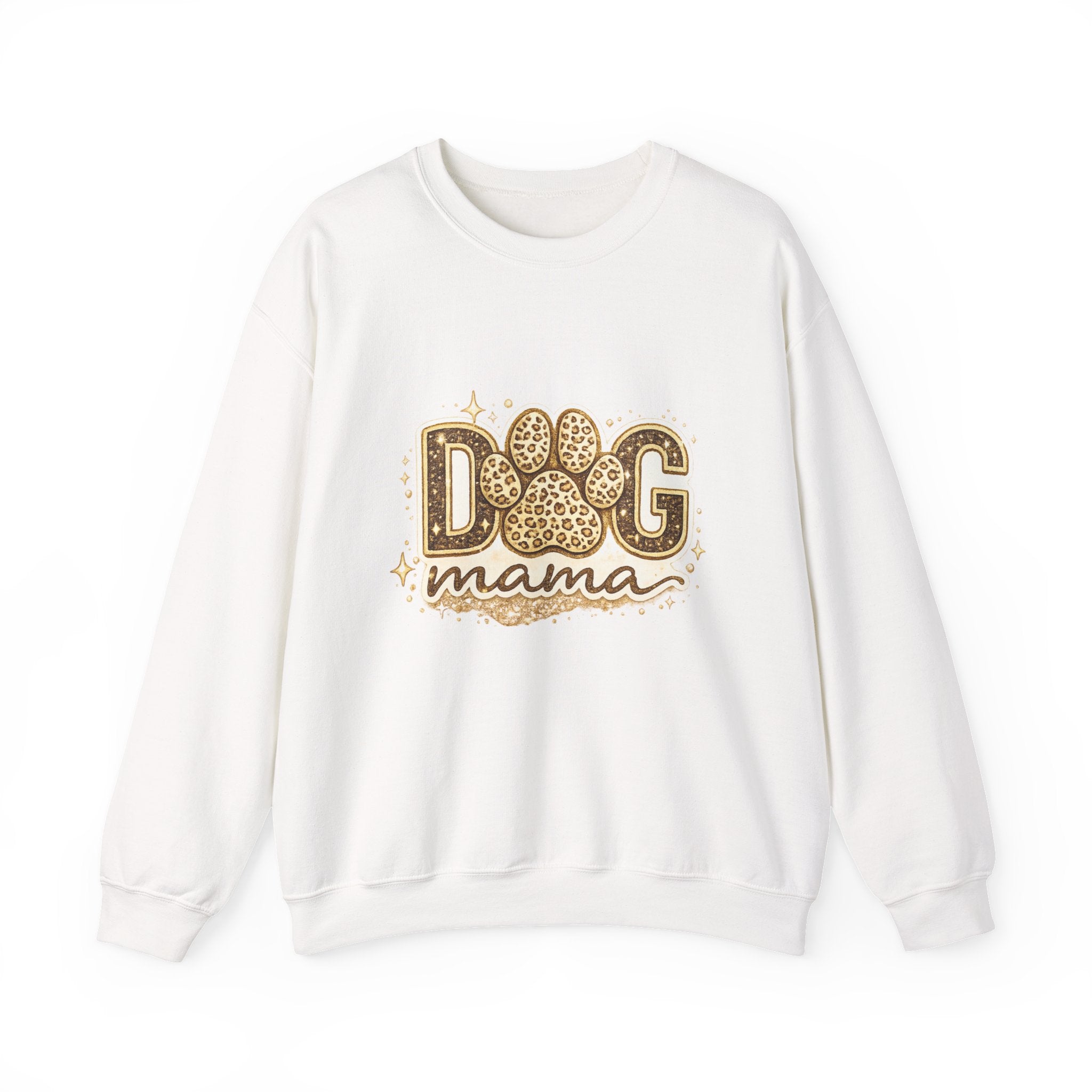Dog Mama Crewneck Sweatshirt — Leopard Paw Graphic