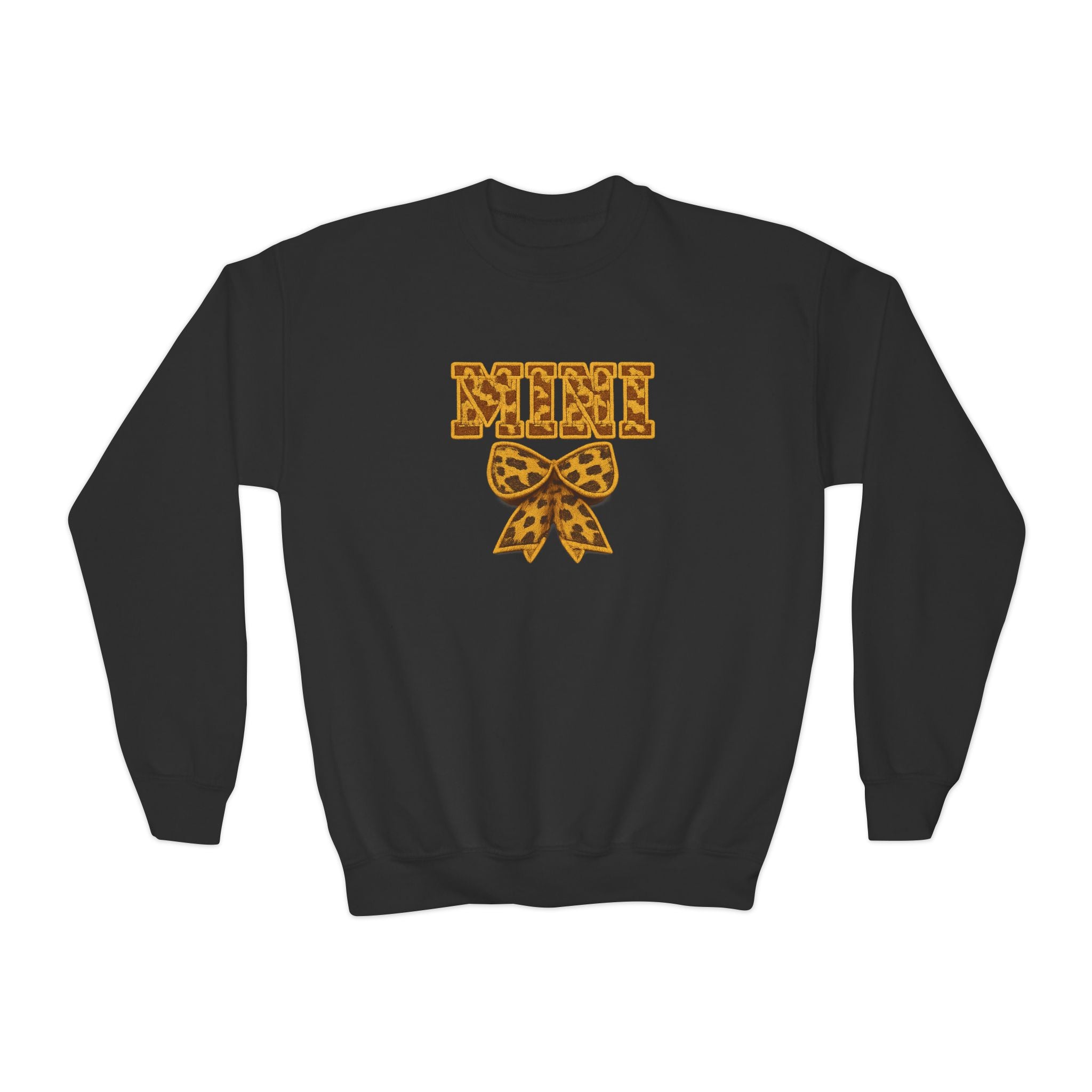 Youth Crewneck Sweatshirt - Leopard 'Mimi' Graphic with Bow