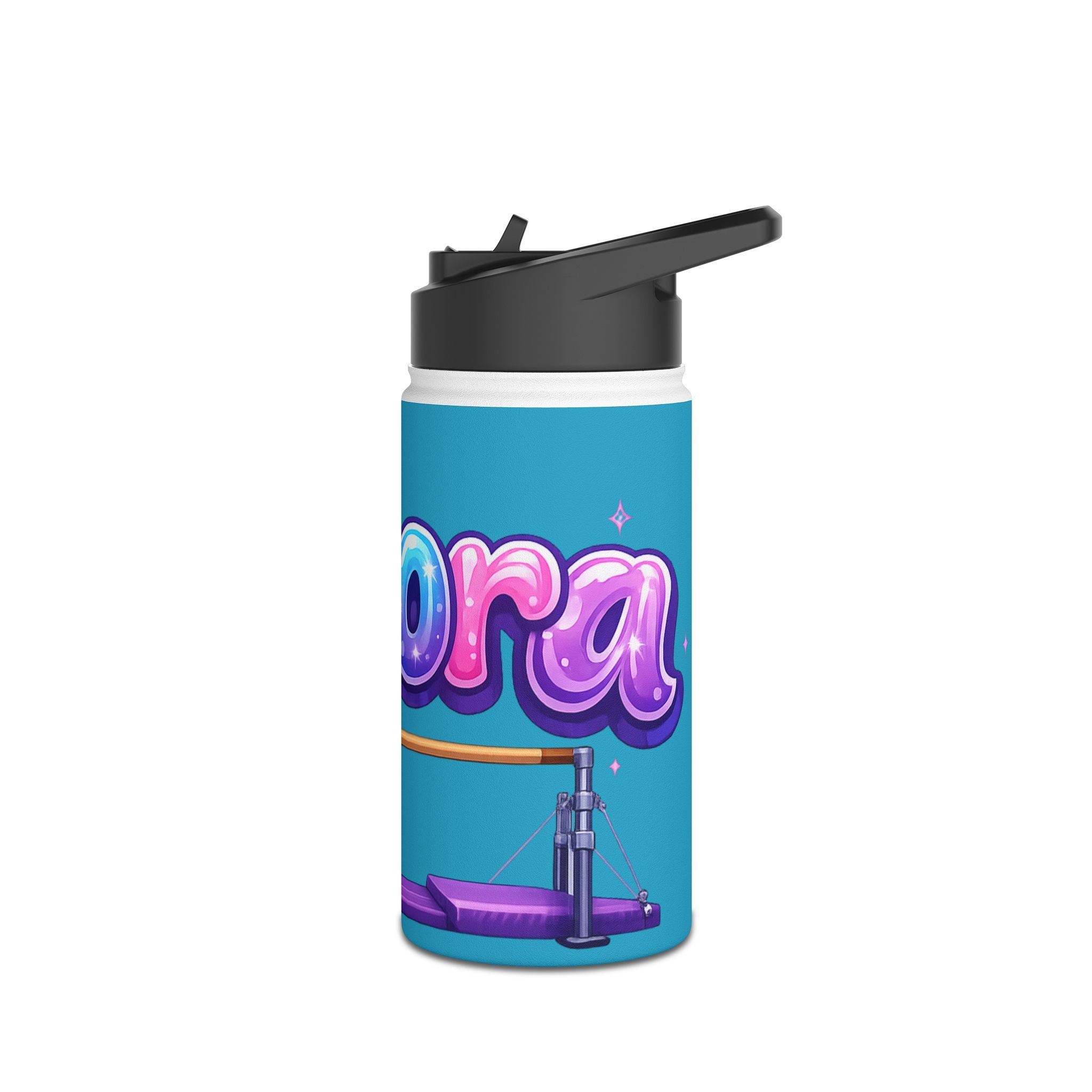 Aurora Bubble Letter Stainless Steel Water Bottle — Cute Cartoon Drink Bottle