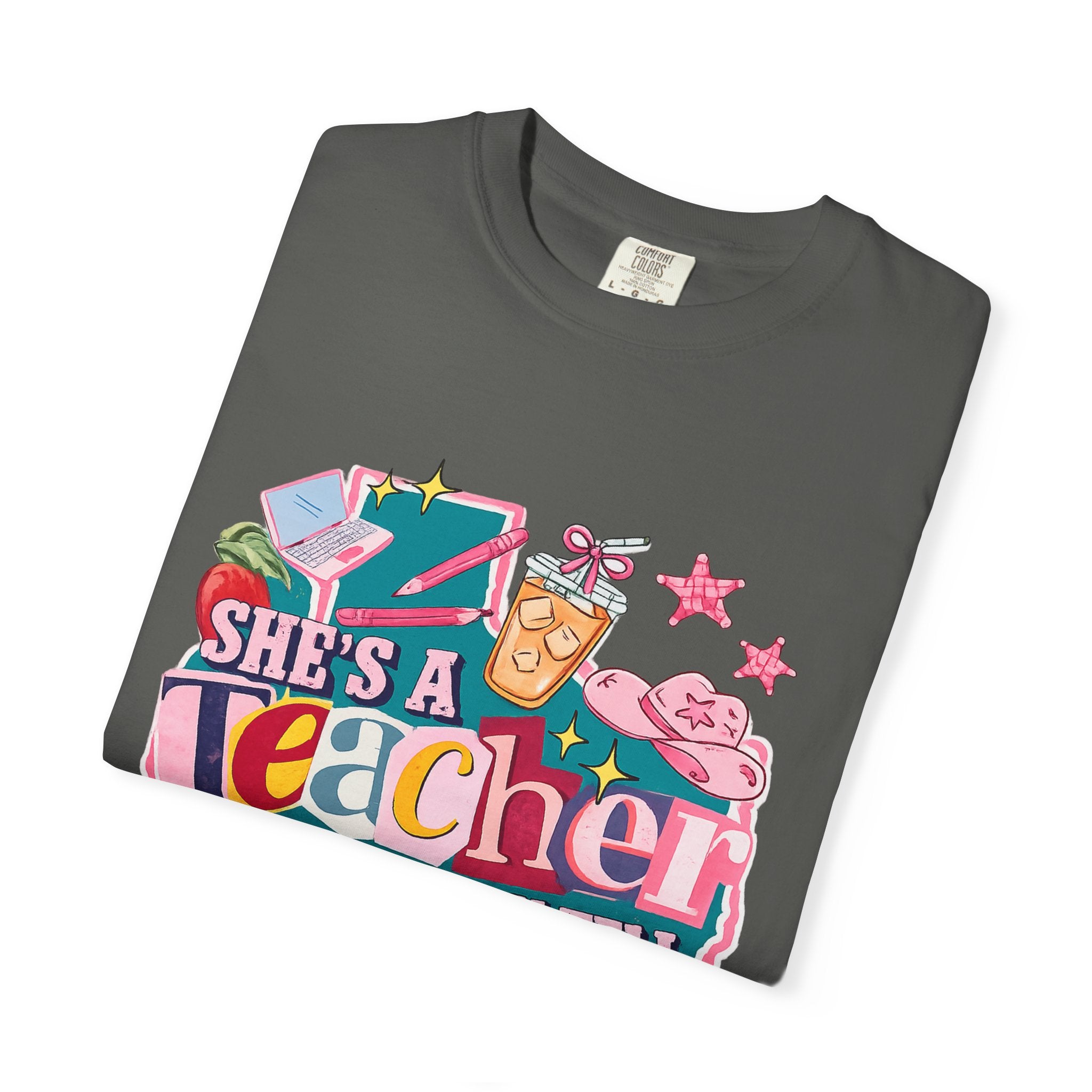She's A Teacher I Can Tell T-Shirt — Cute Colorful Teacher Gift Tee