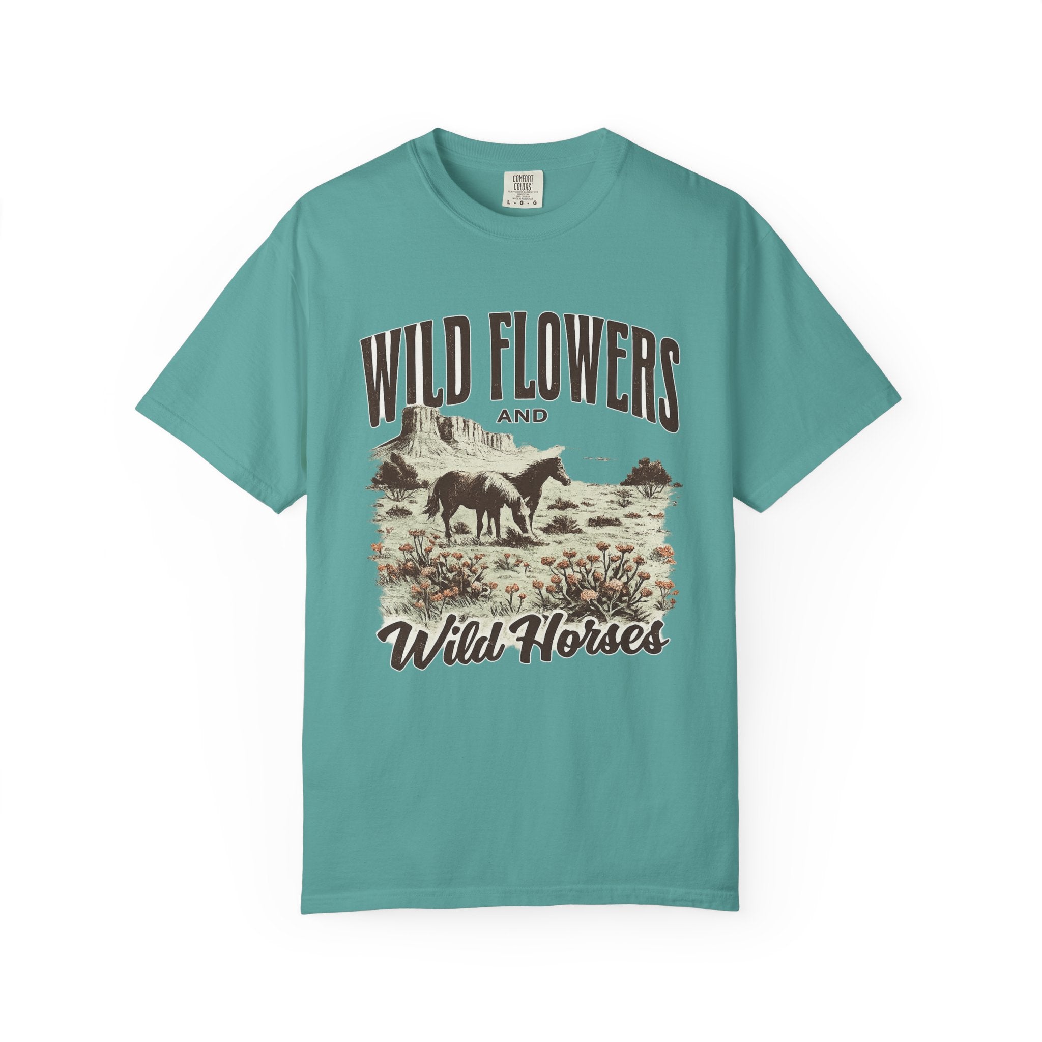 Wild Flowers and Wild Horses Graphic T-Shirt