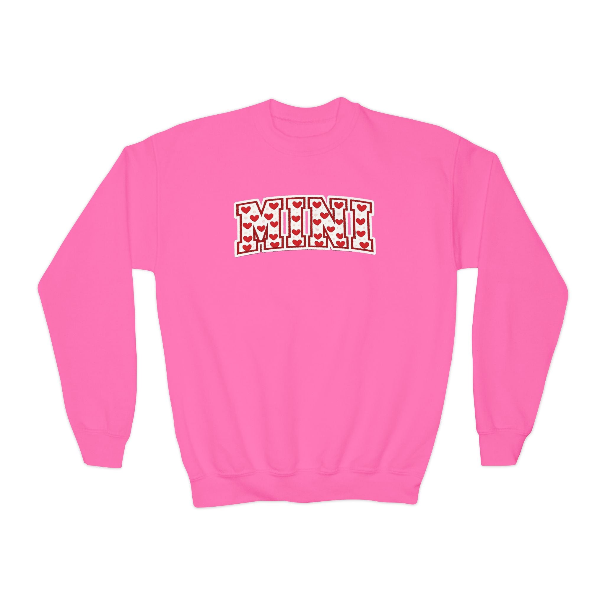 Youth Crewneck Sweatshirt — 'Meme' Heart Pattern Kids Pullover