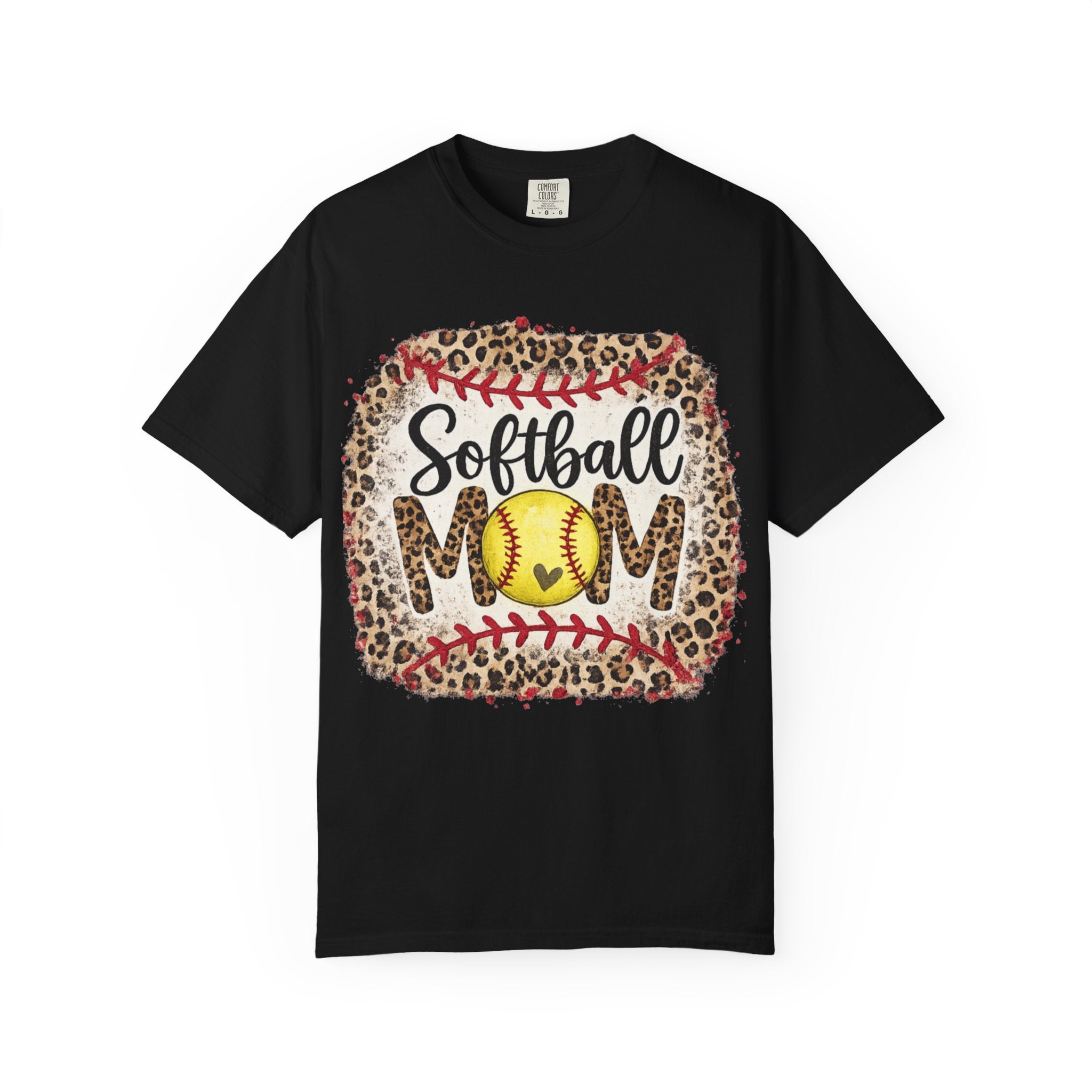 Softball Mom Leopard Graphic T-Shirt