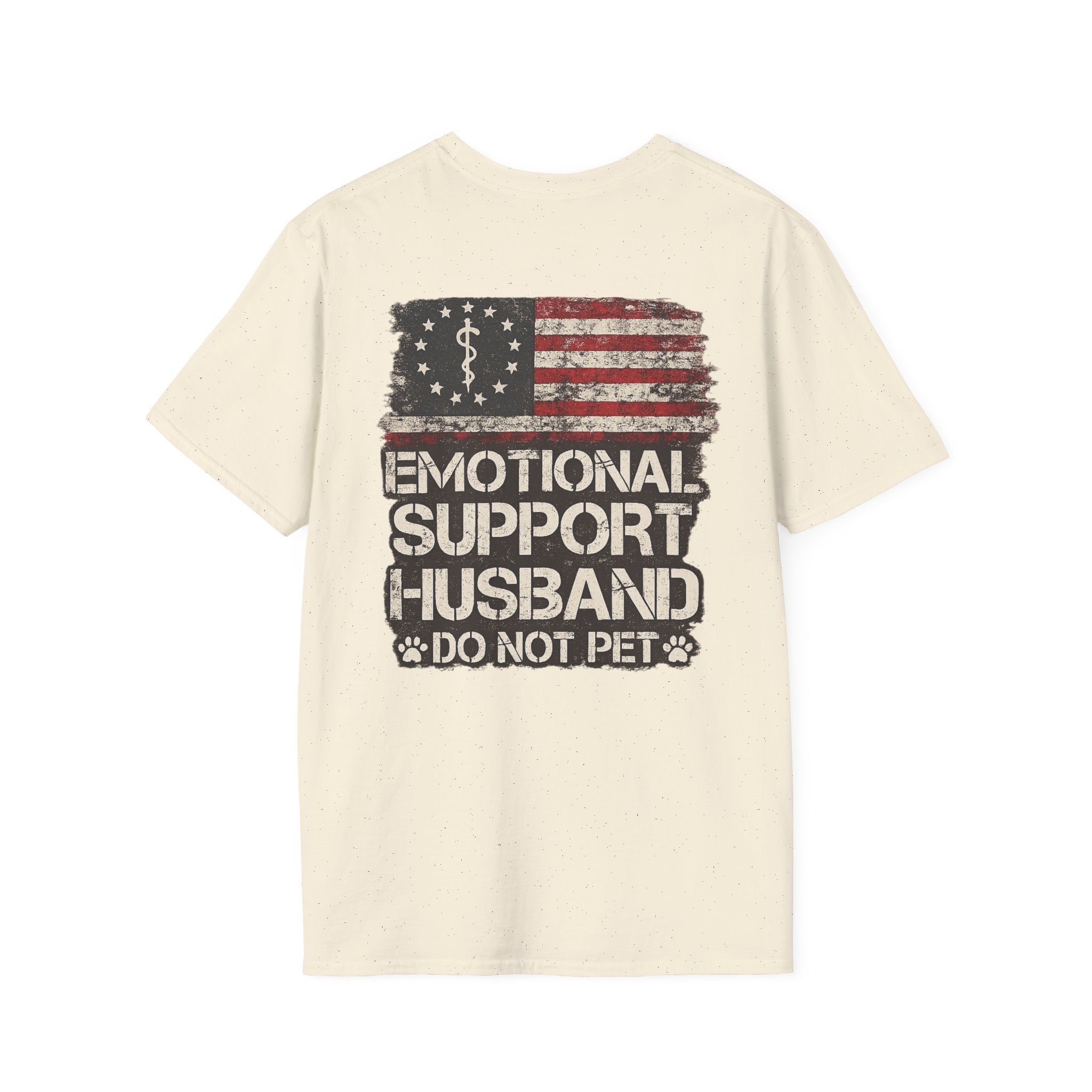 Emotional Support Husband T-Shirt — Patriotic "Do Not Pet" Graphic Tee