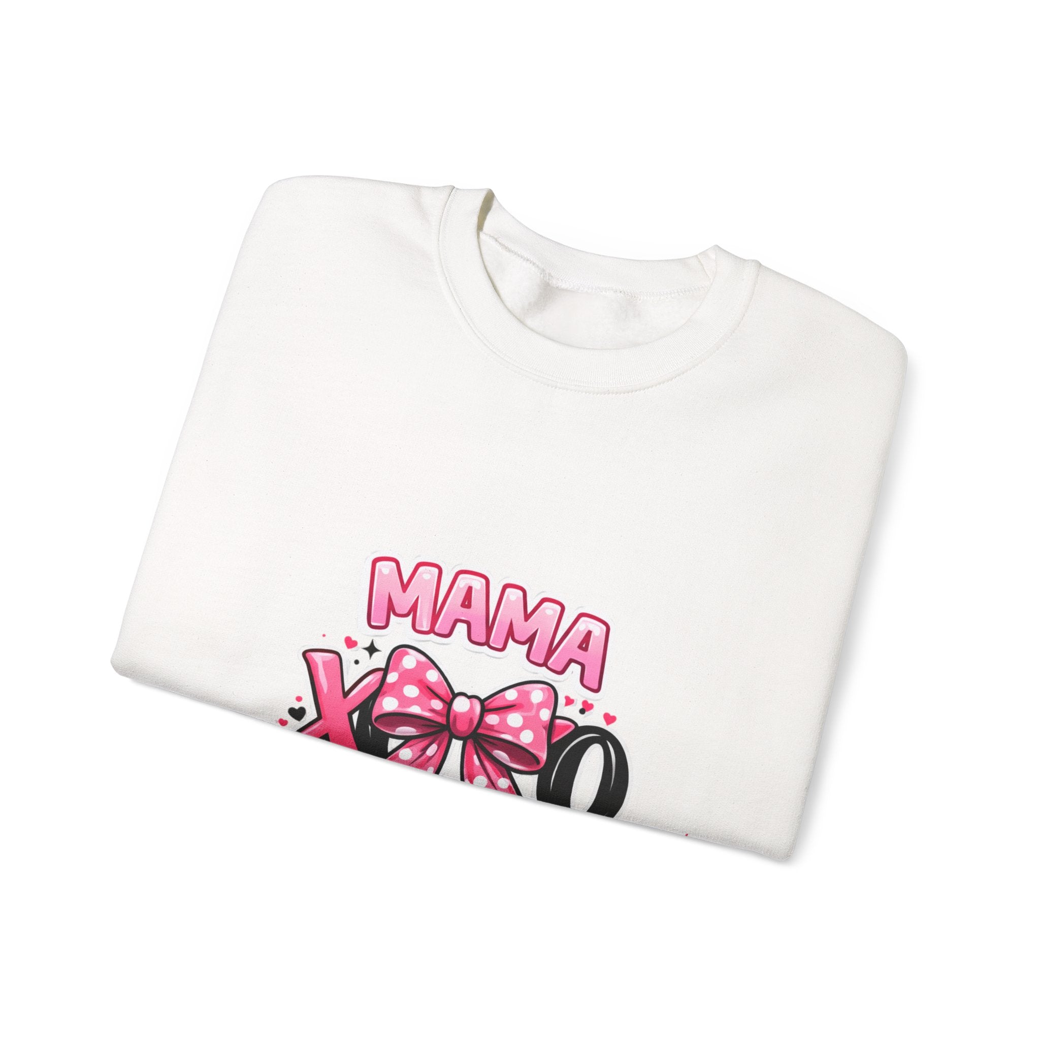 Mama XOXO Crewneck Sweatshirt – Cute Pink Bow Mother's Day Sweatshirt