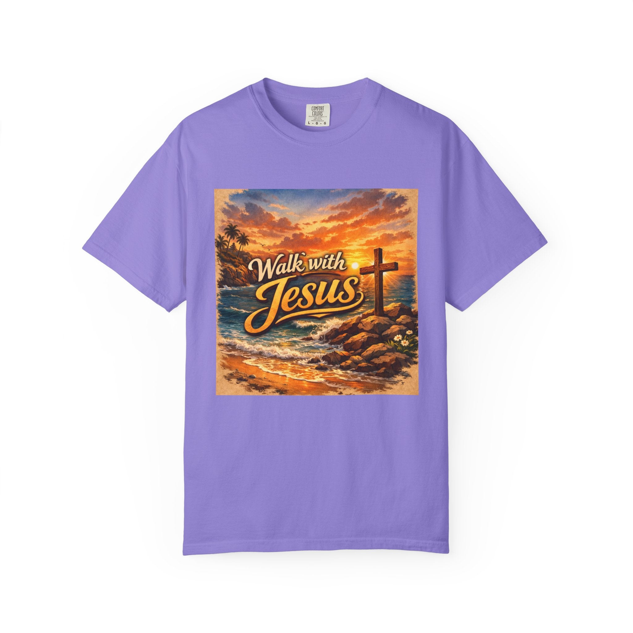 Walk With Jesus T-Shirt — Sunset Cross Christian Tee