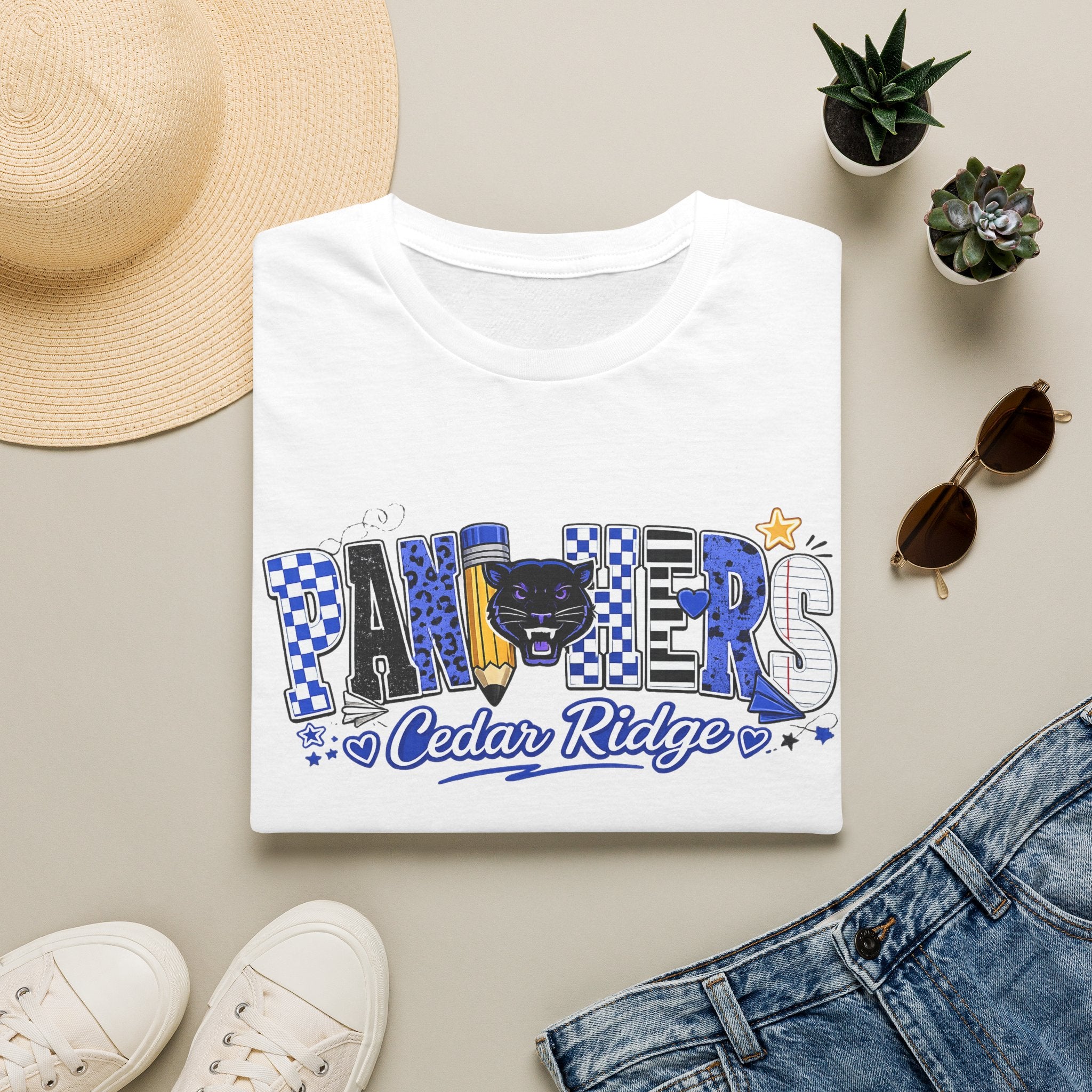 Panthers Cedar Ridge T-Shirt — School Spirit Blue Mascot Tee