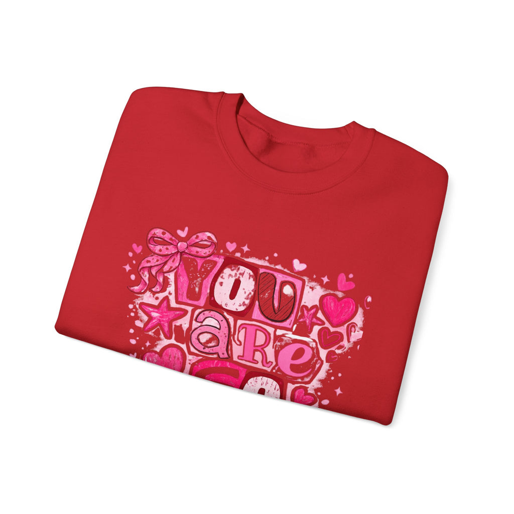 Crewneck Sweatshirt — "You Are So Loved" Christian Heart Design (John 3:16)