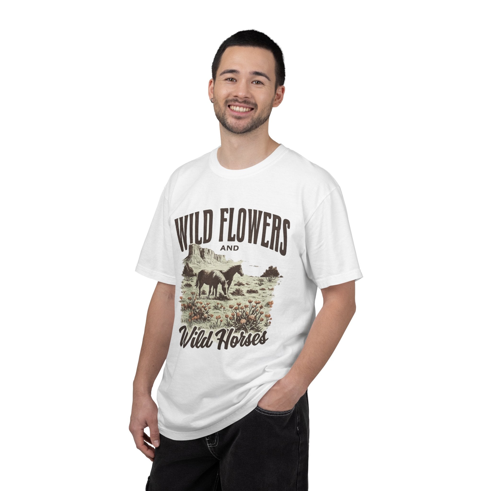 Wild Flowers and Wild Horses Graphic T-Shirt