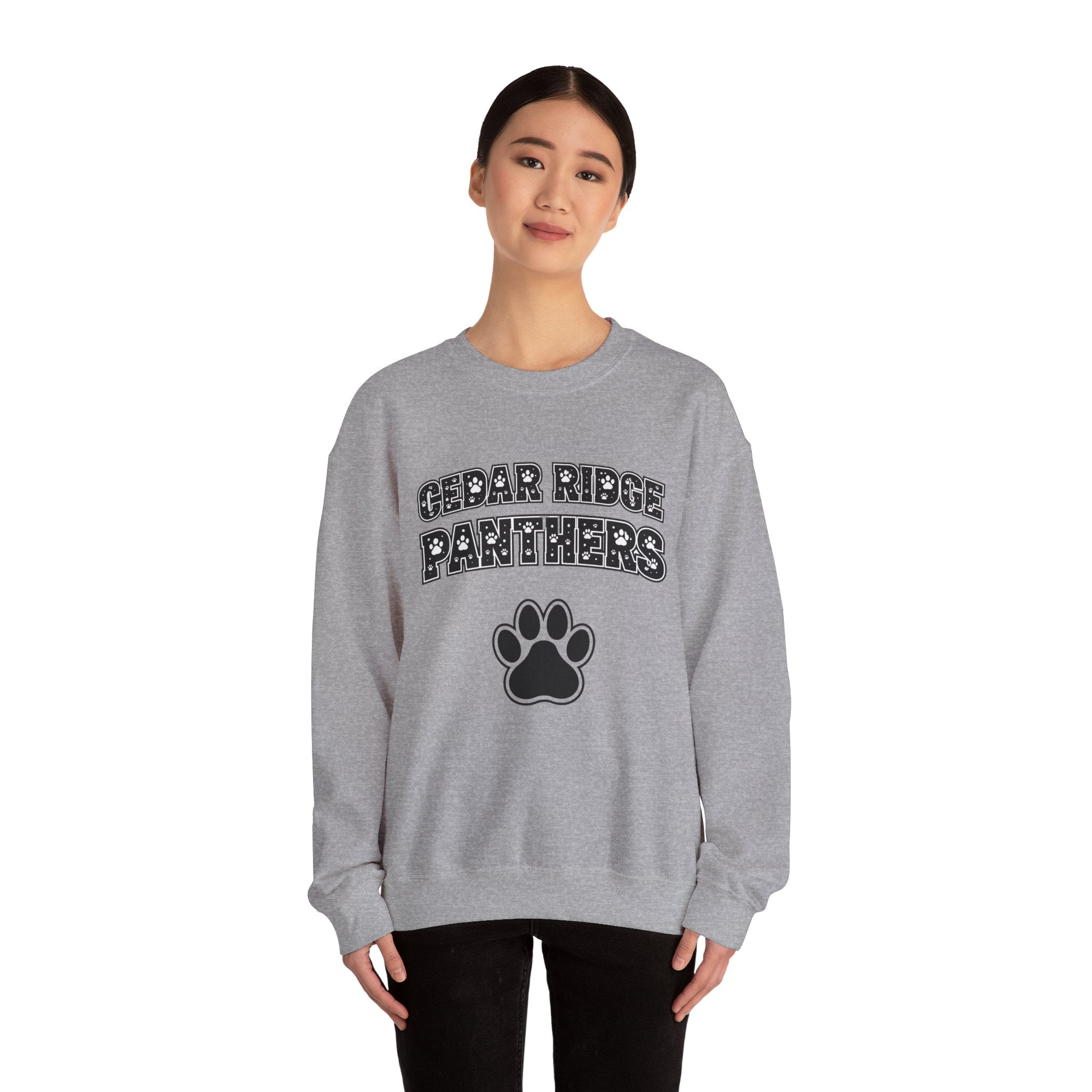 Cedar Ridge Panthers Crewneck Sweatshirt — Paw School Spirit Pullover