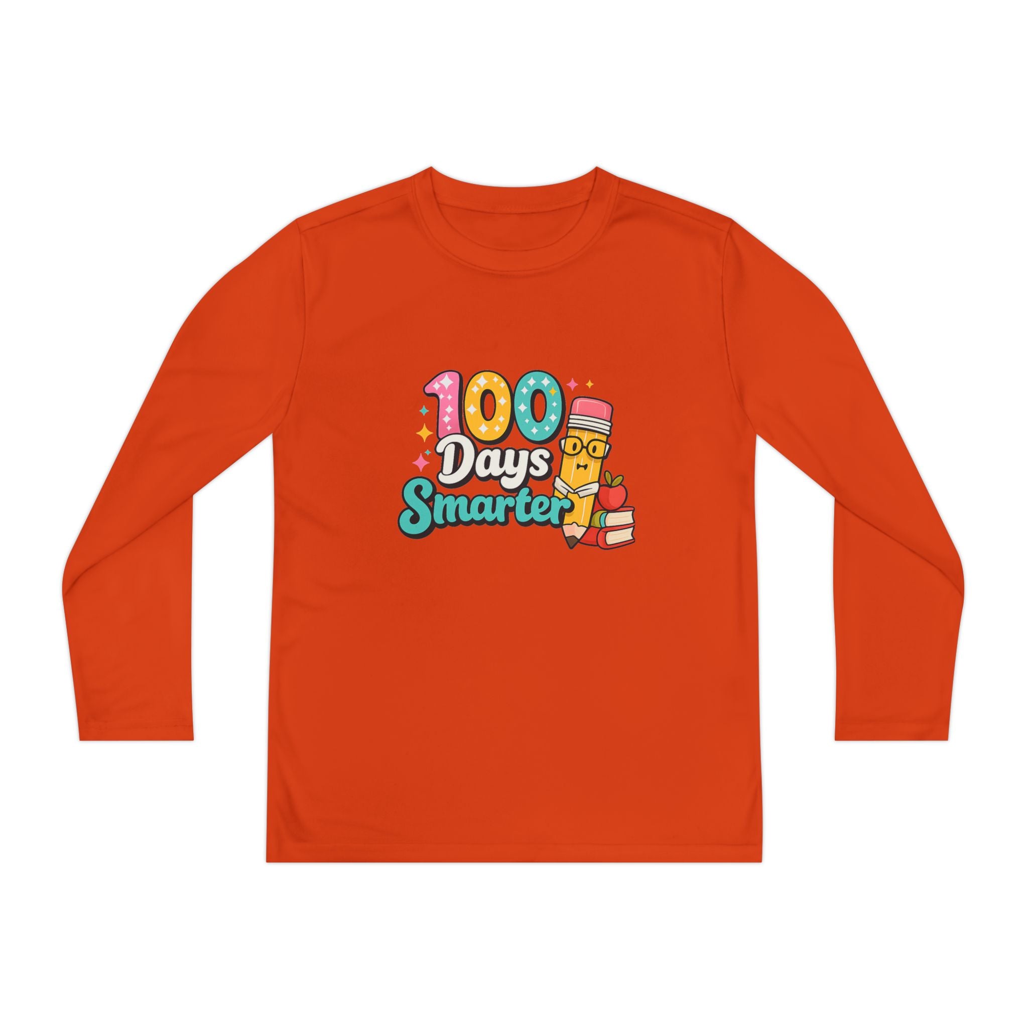 Youth Long Sleeve Tee - "100 Days Smarter" School Celebration Shirt