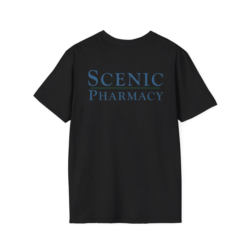 Scenic Pharmacy T-Shirt — Mountain Mortar & Pestle Logo Tee