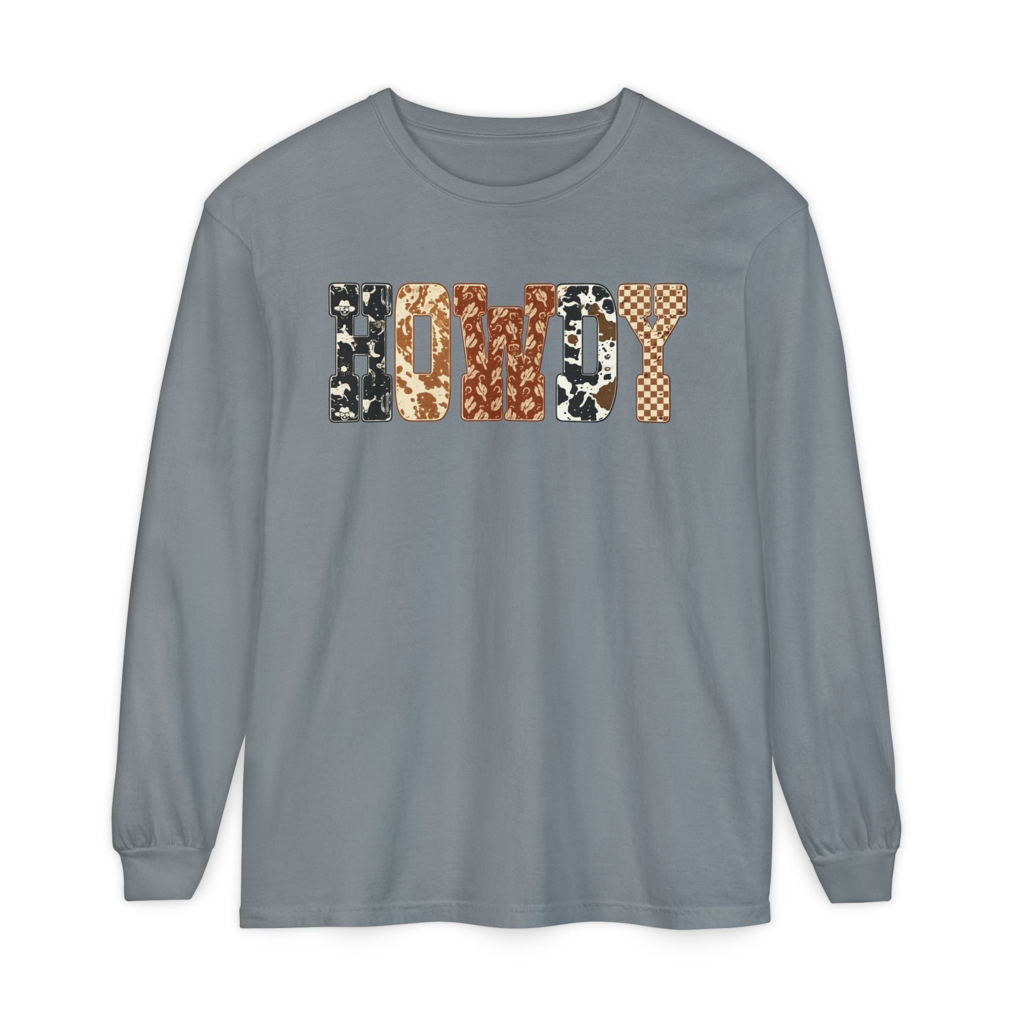 Howdy Pattern Long Sleeve Tee