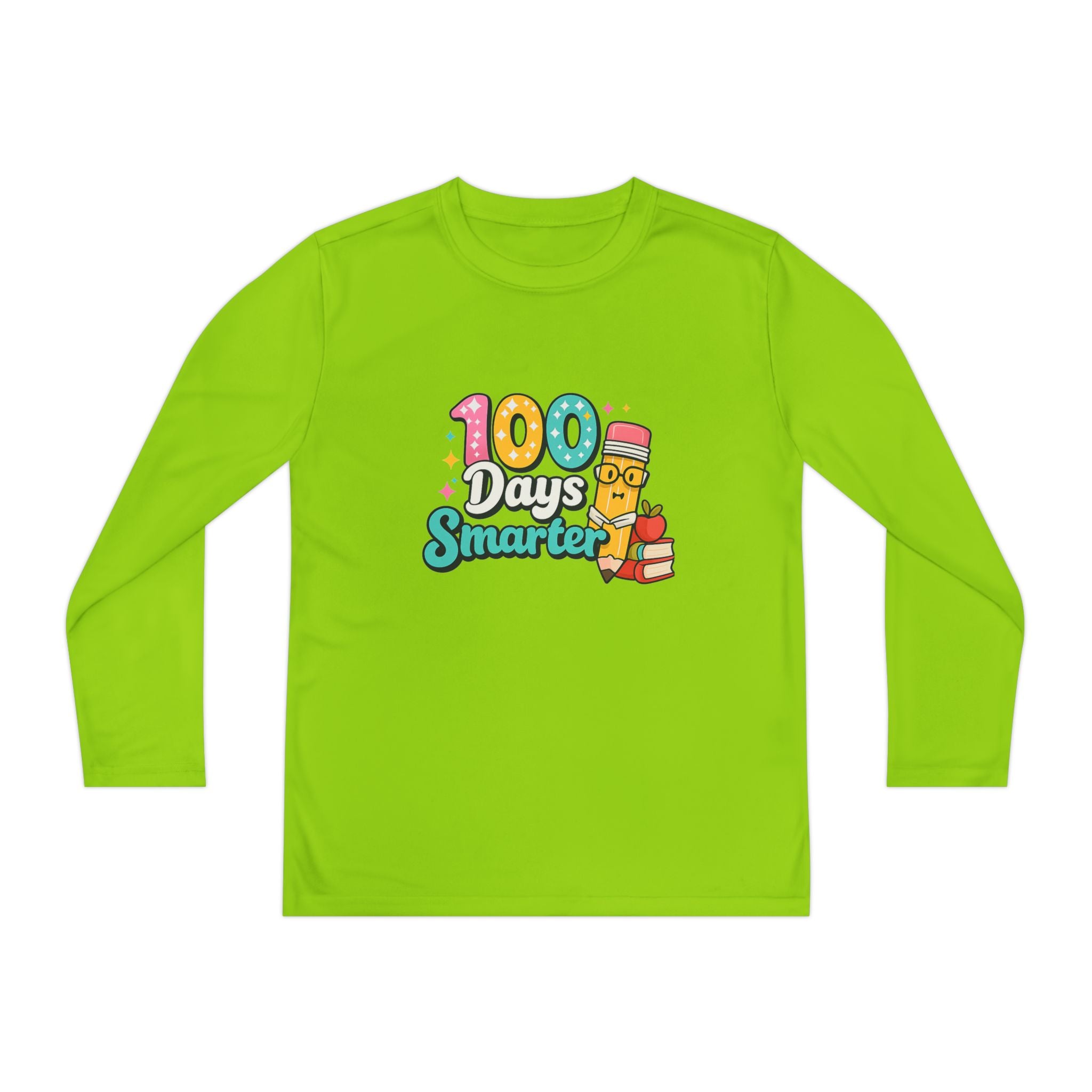 Youth Long Sleeve Tee - "100 Days Smarter" School Celebration Shirt