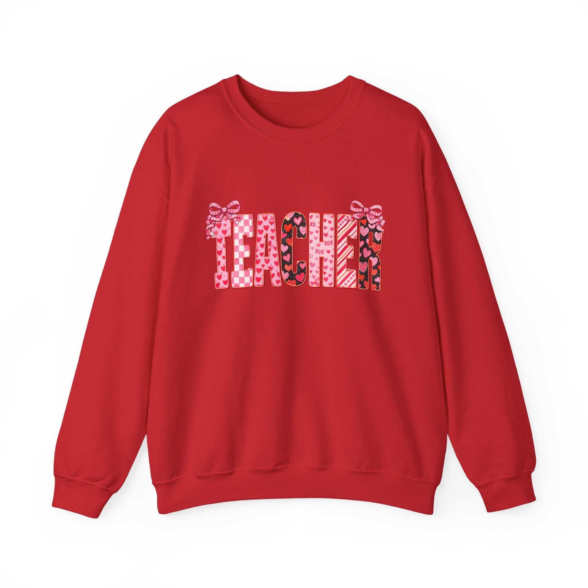Teacher Leopard Heart Crewneck Sweatshirt