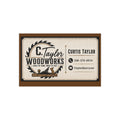 Woodworker Business Cards - Vintage Saw Blade Logo, 100 Pack