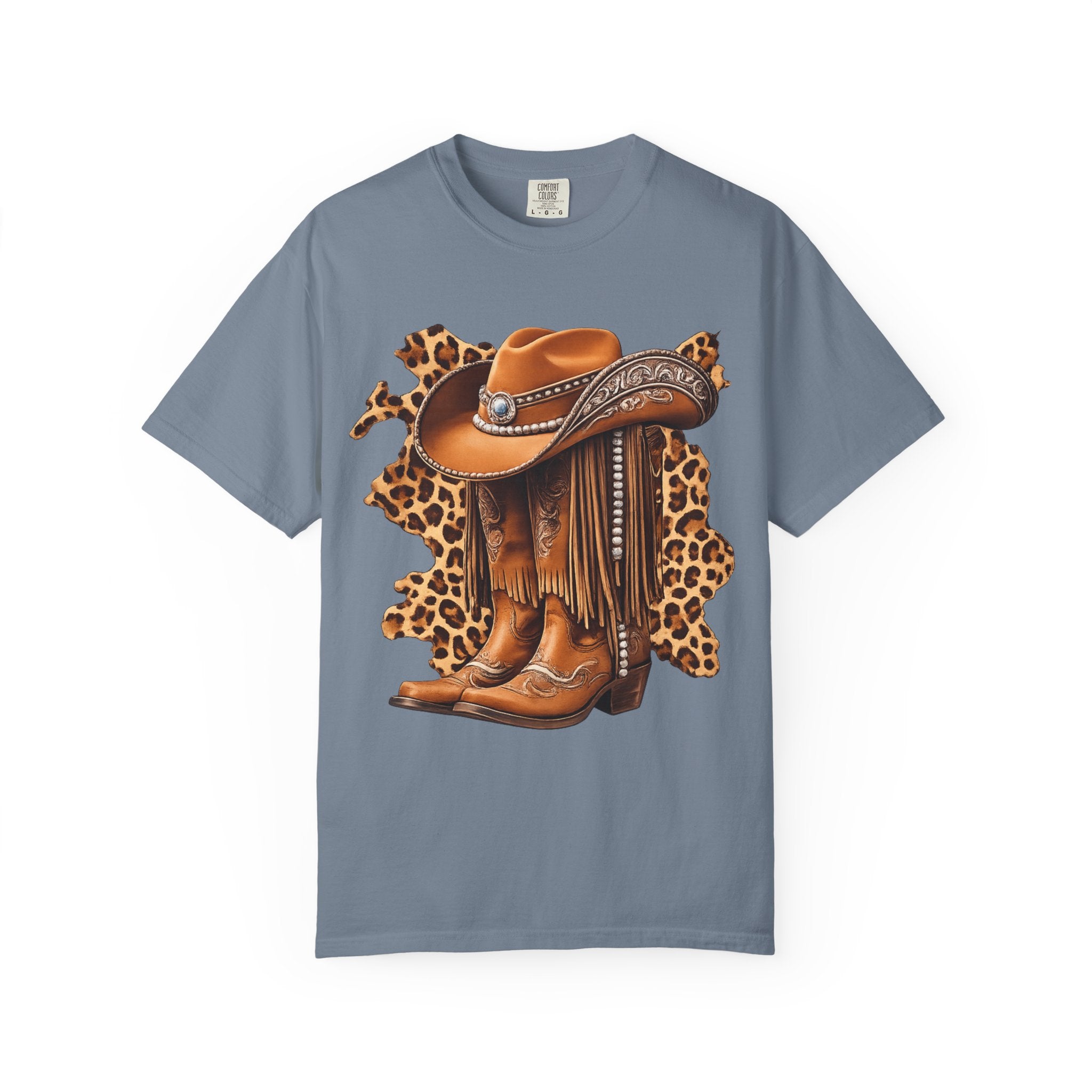 Cowgirl Boots & Hat T-Shirt — Western Leopard Graphic Tee