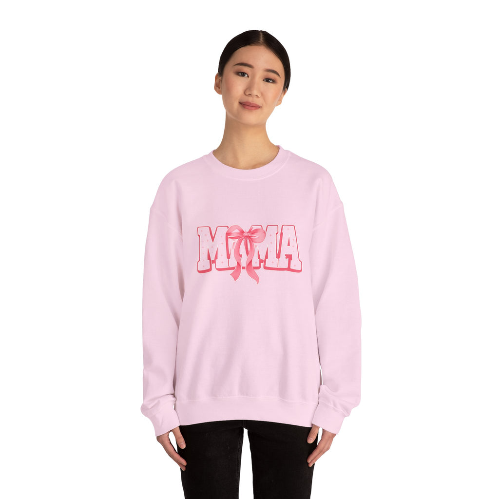 Mama Crewneck Sweatshirt — Pink Ribbon Graphic Mother's Day Pullover