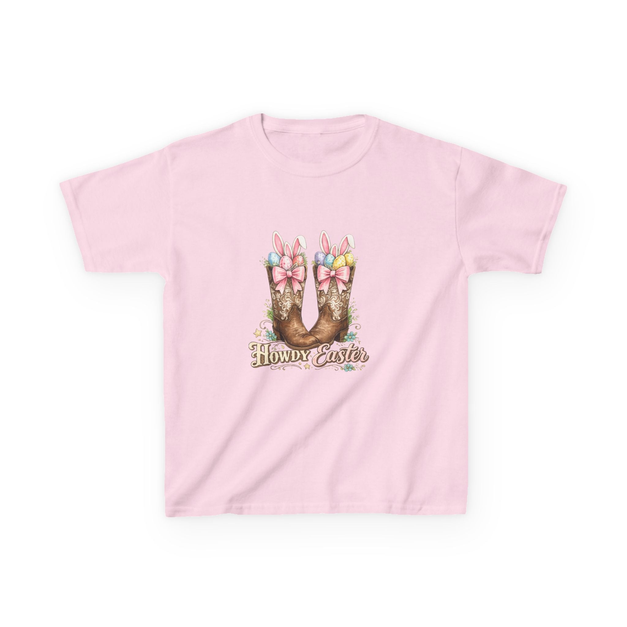 Kids Tee — Howdy Easter Horseshoe with Pastel Bows
