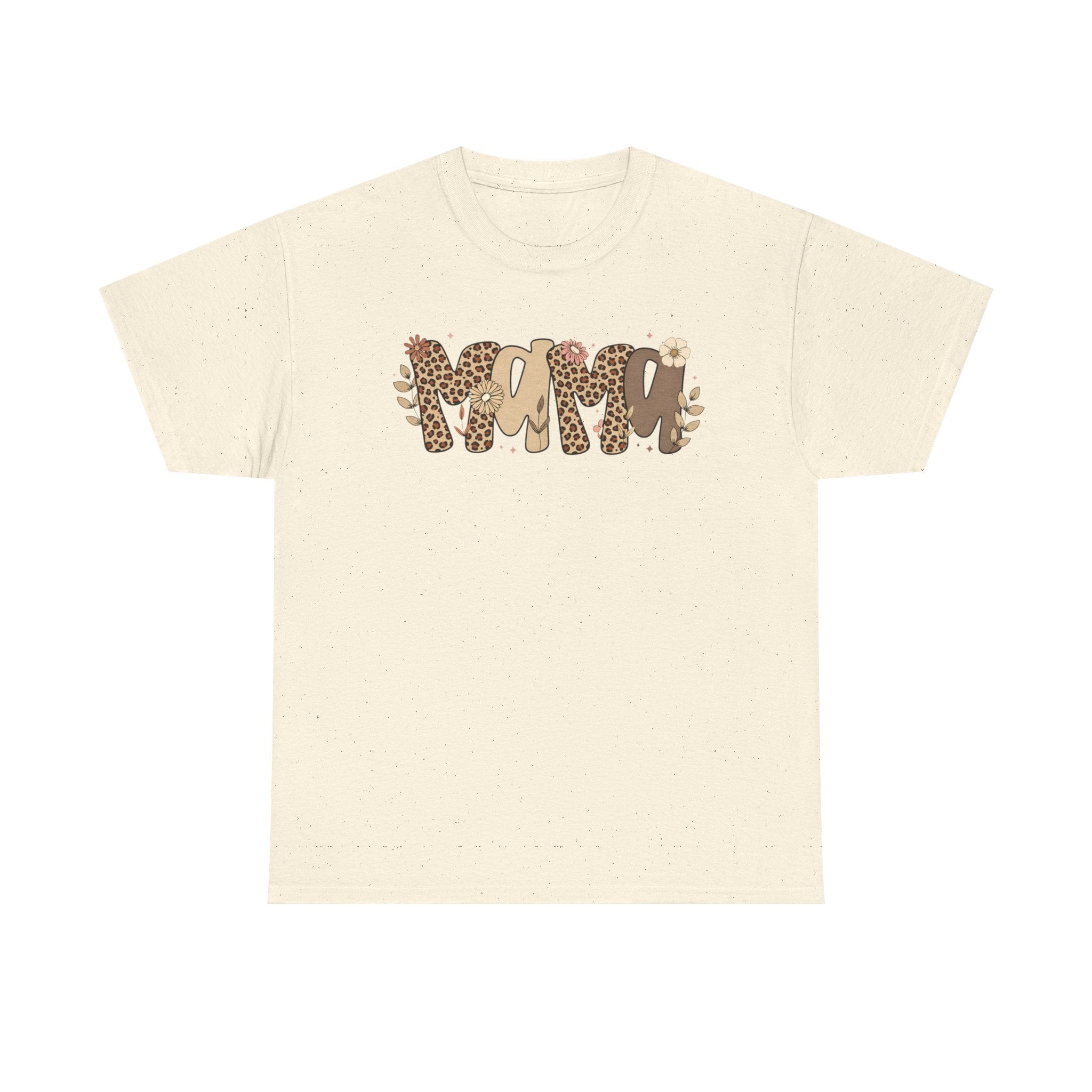 Mama Leopard Print T-Shirt — 'MAMA' Heart Graphic Mother's Day Tee