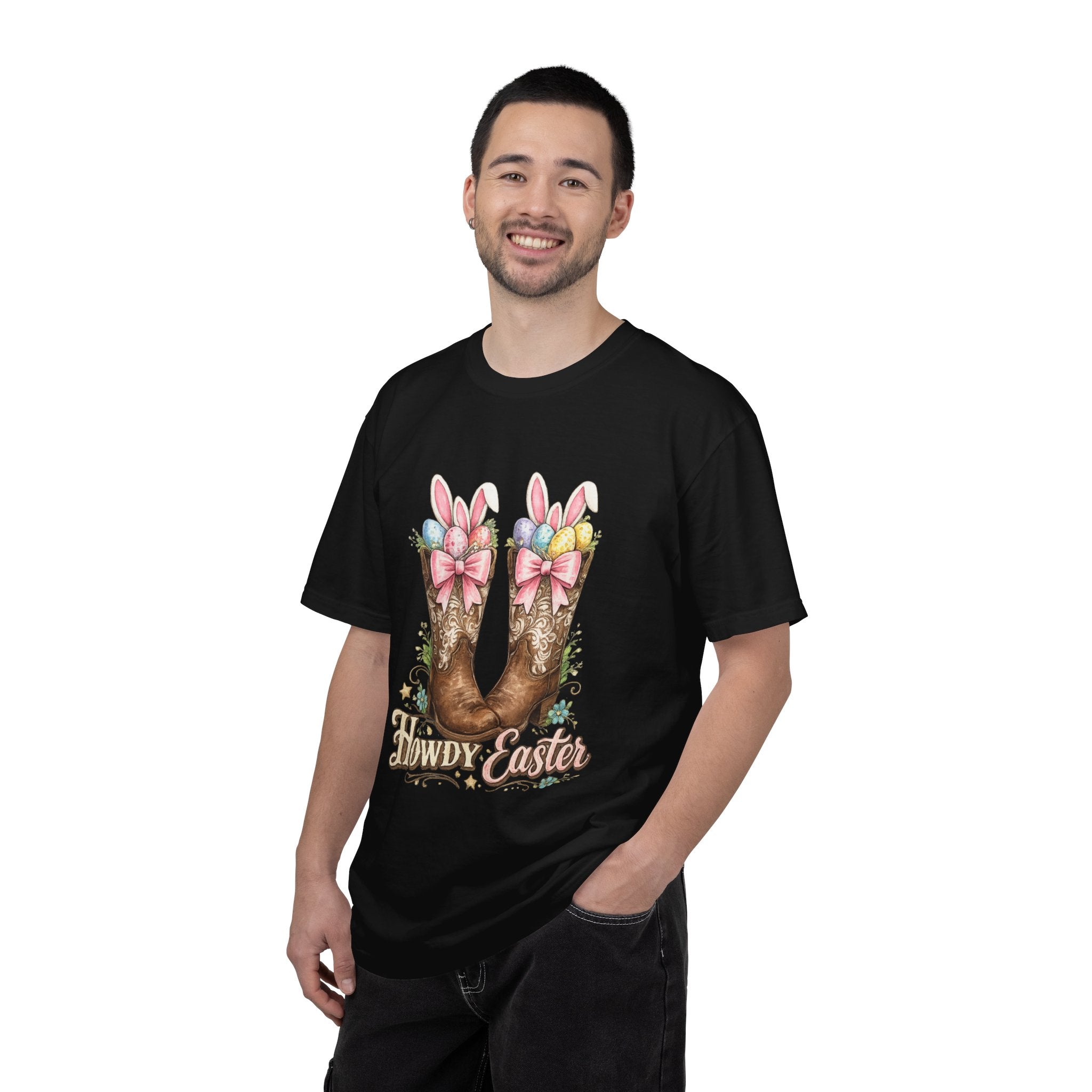 Howdy Easter Cowboy Boots T-Shirt — Western Easter Graphic Tee