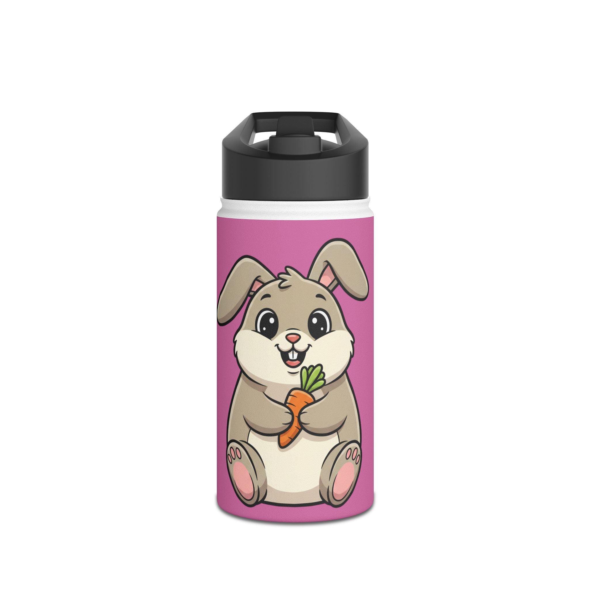 Cute Bunny Water Bottle — Personalized Kids Stainless Steel Bottle (Name Option)